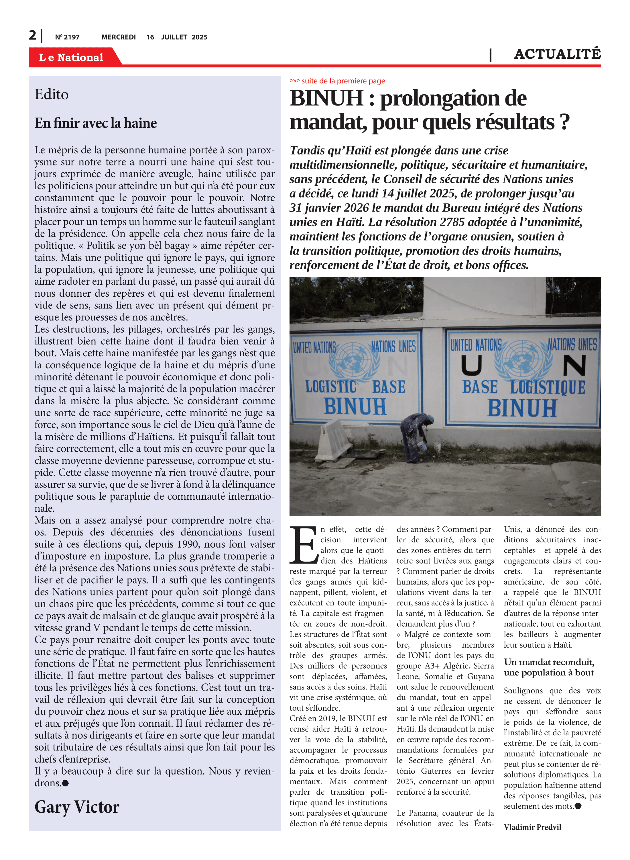 Page 2 de l'édition 2197