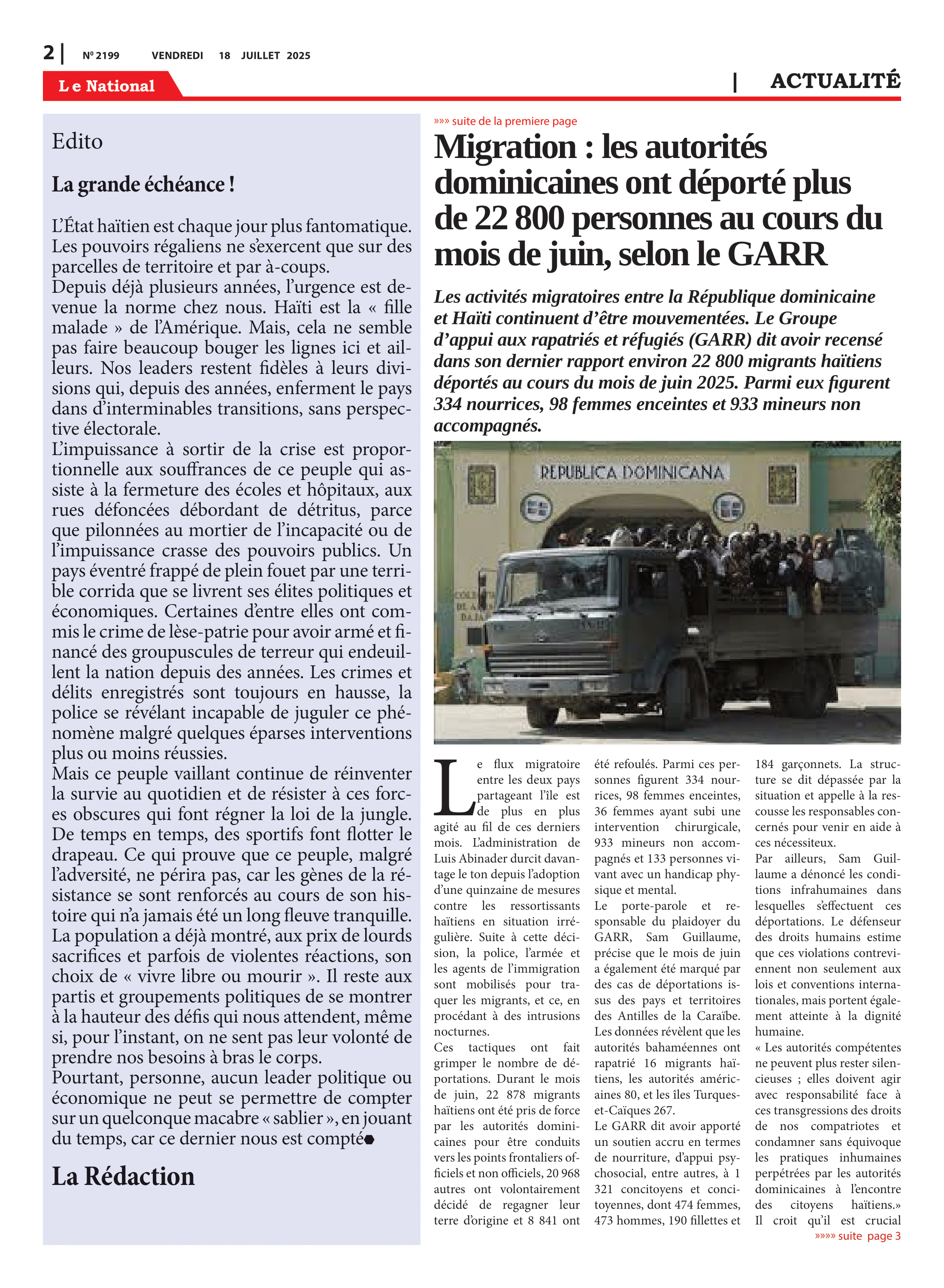 Page 2 de l'édition 2199