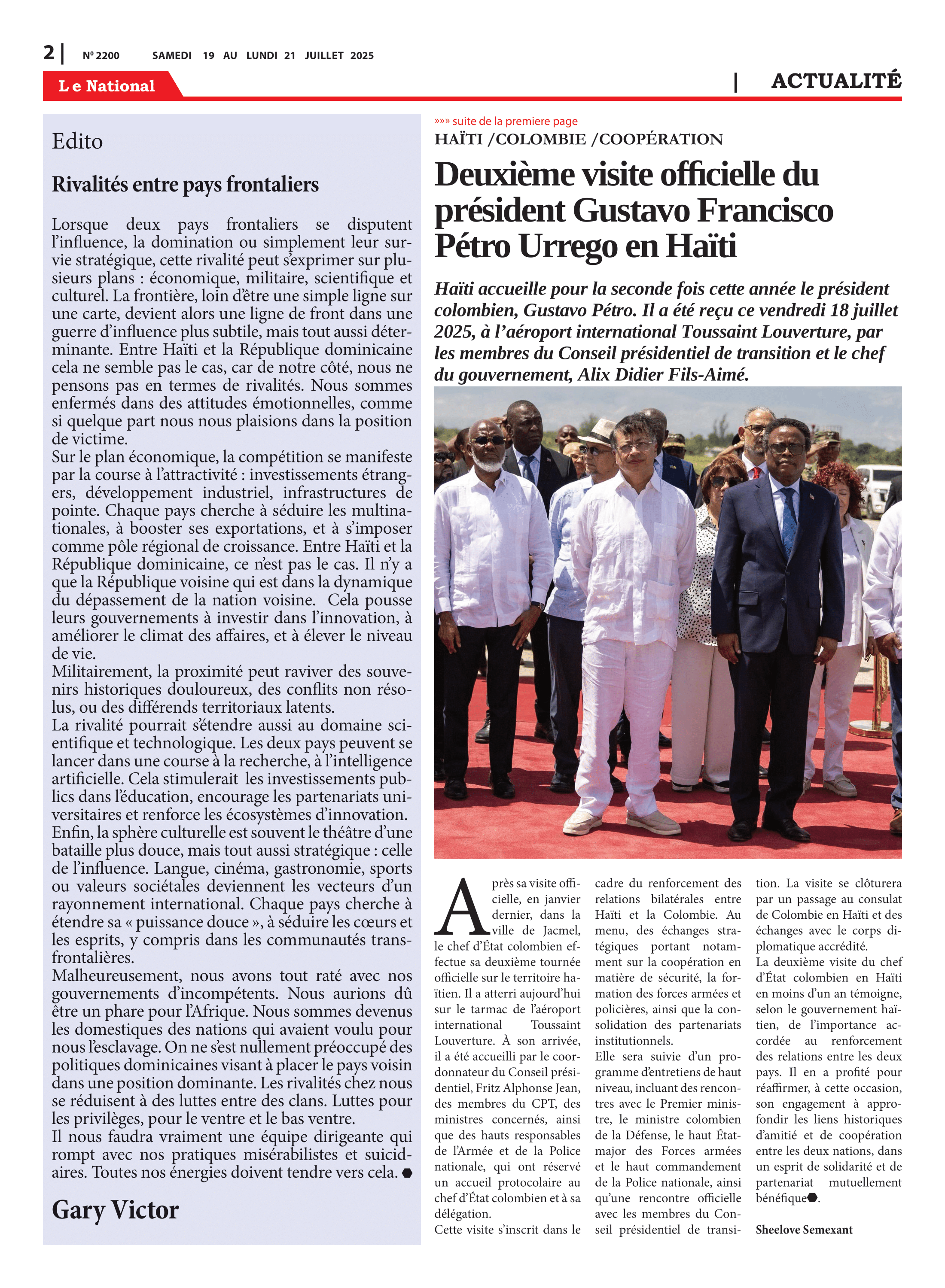 Page 2 de l'édition 2200