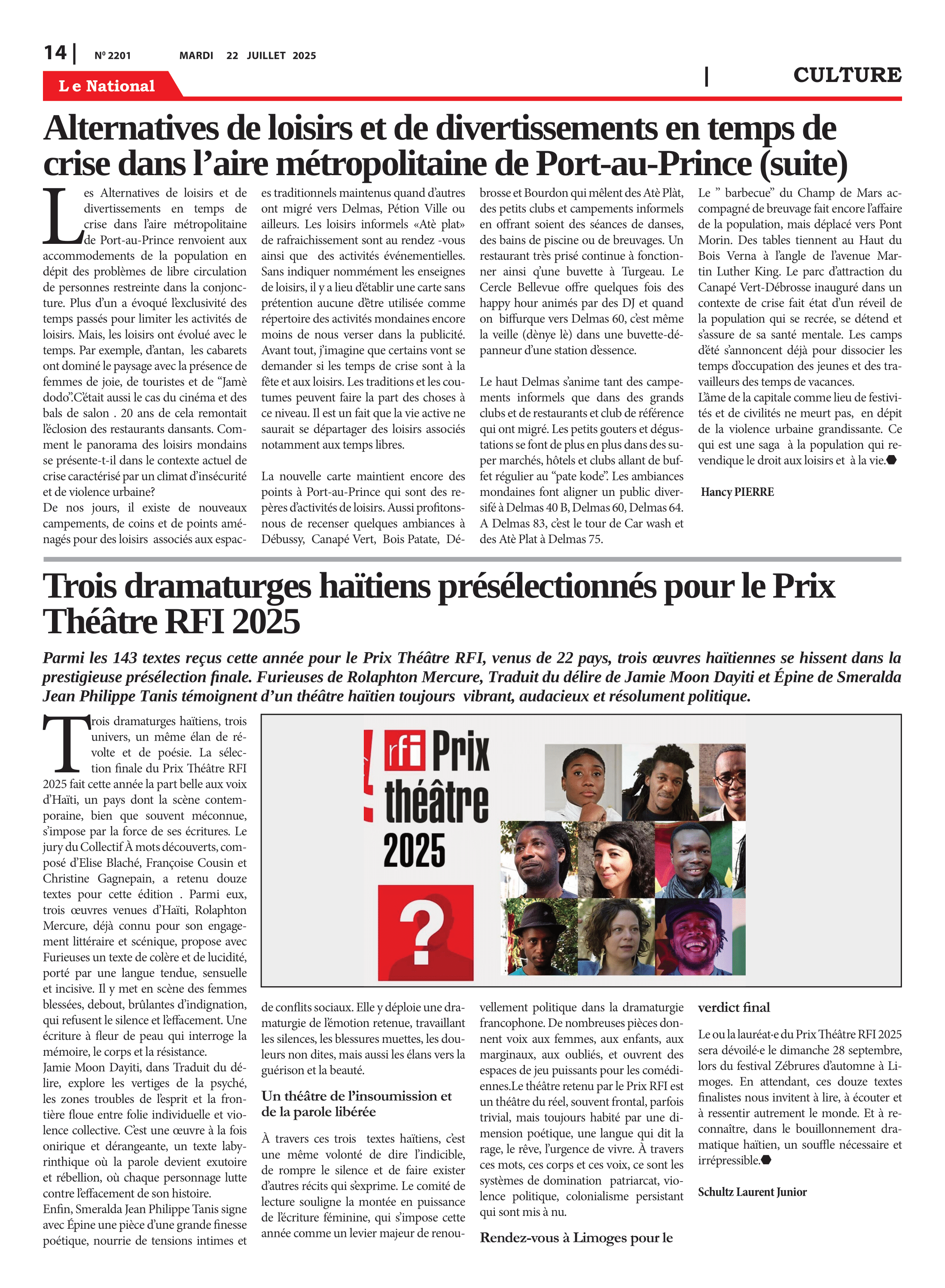 Page 14 de l'édition 2201