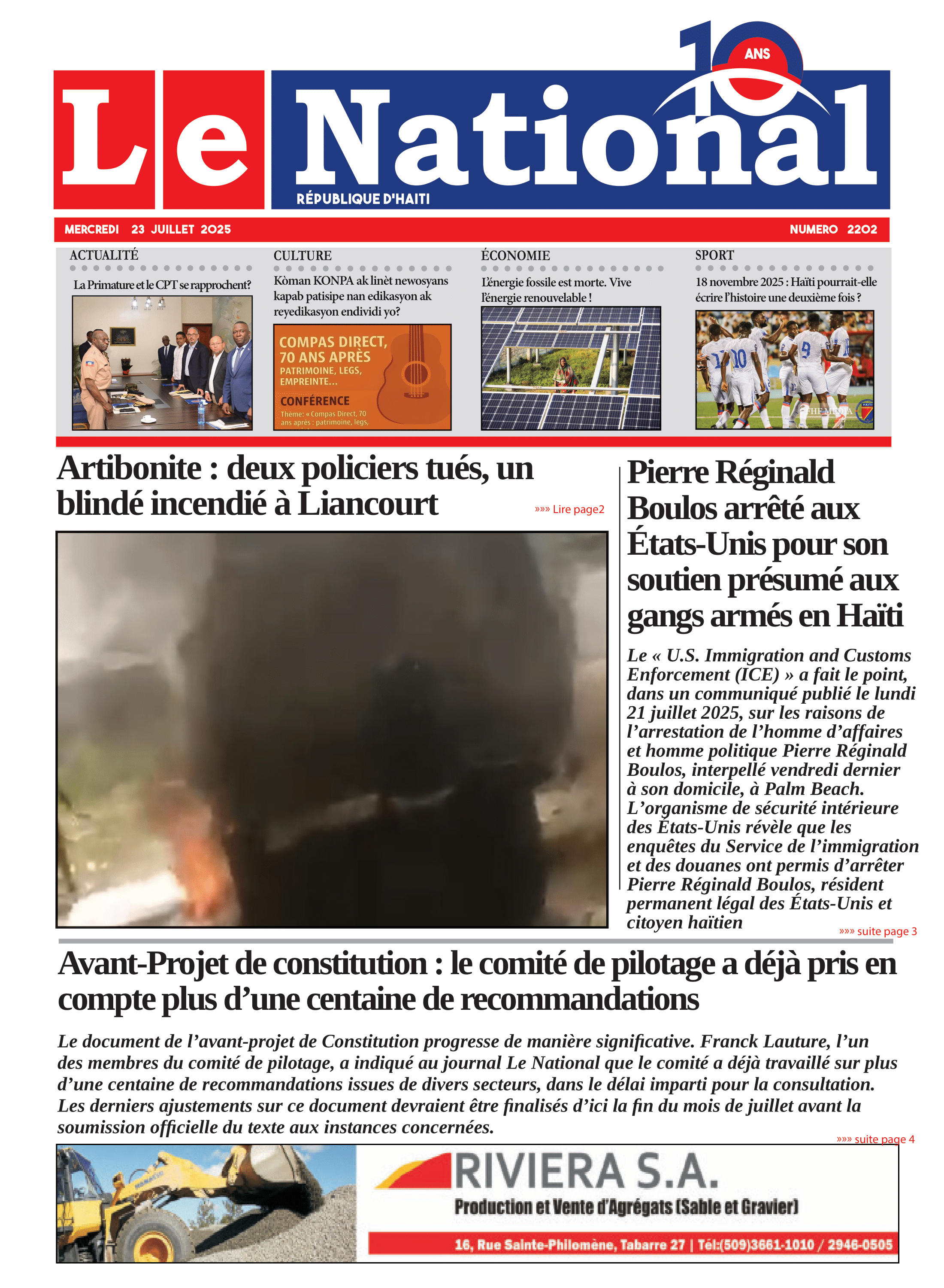 Page 1 de l'édition 2202