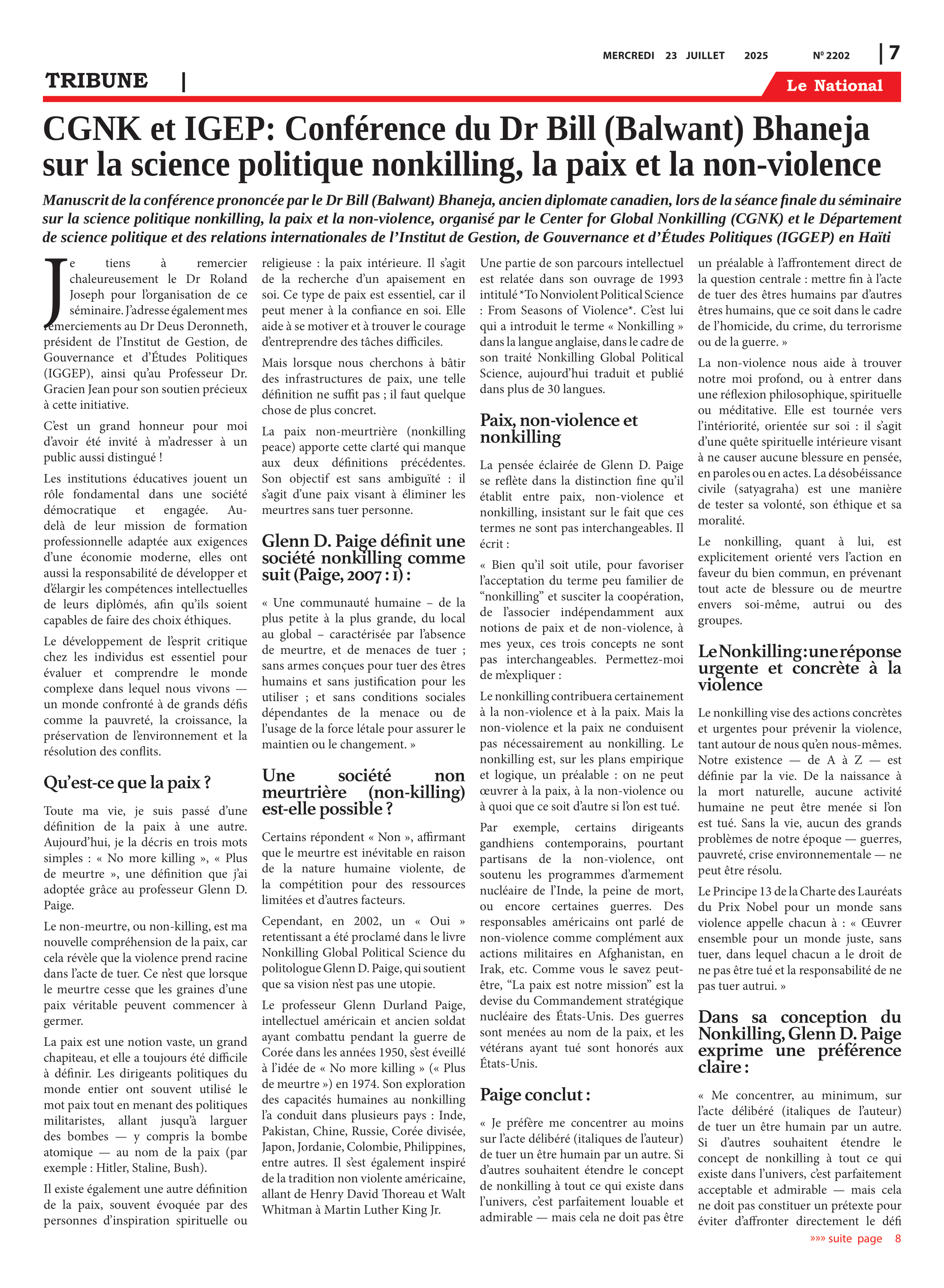 Page 7 de l'édition 2202