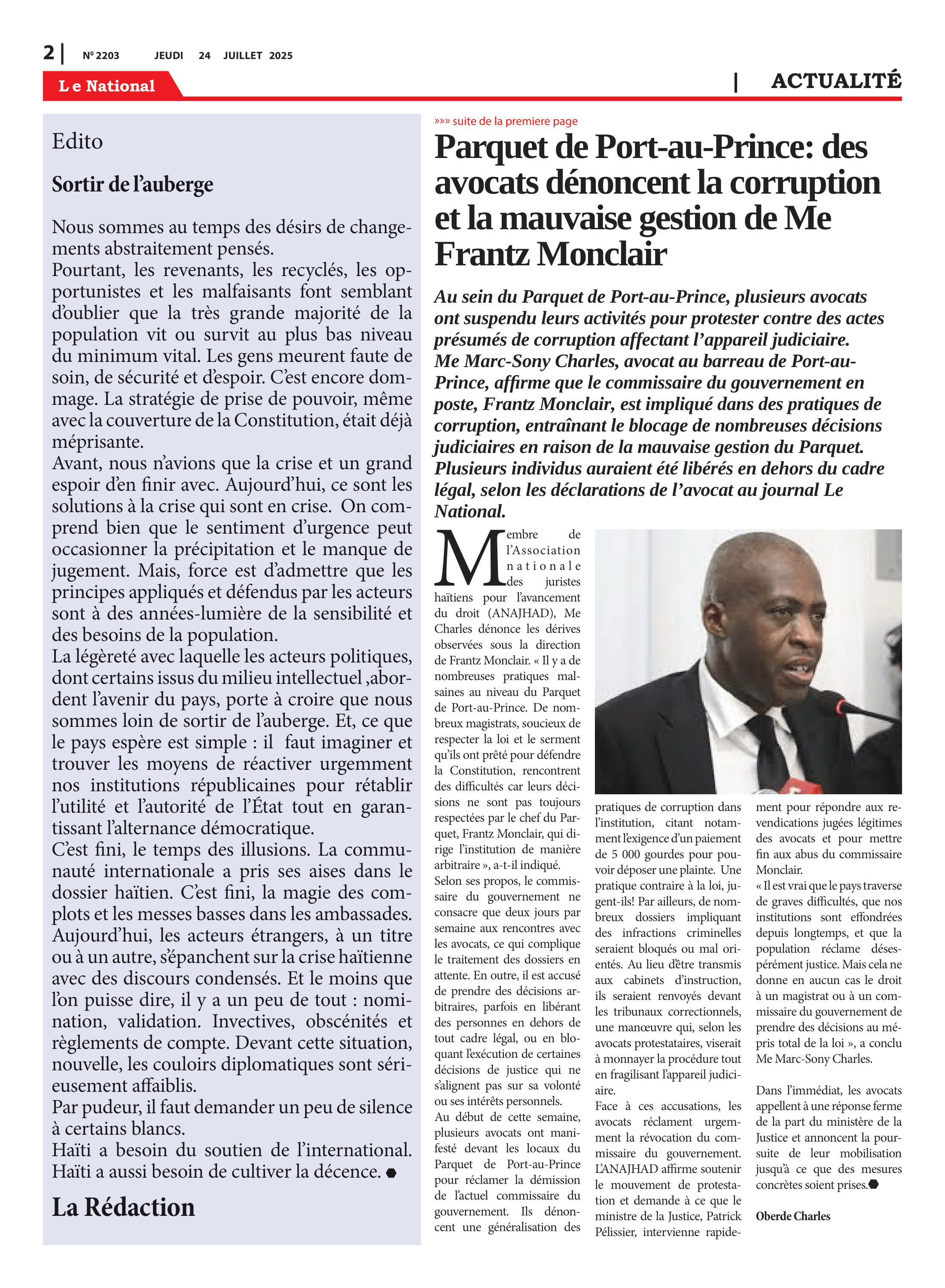 Page 2 de l'édition 2203