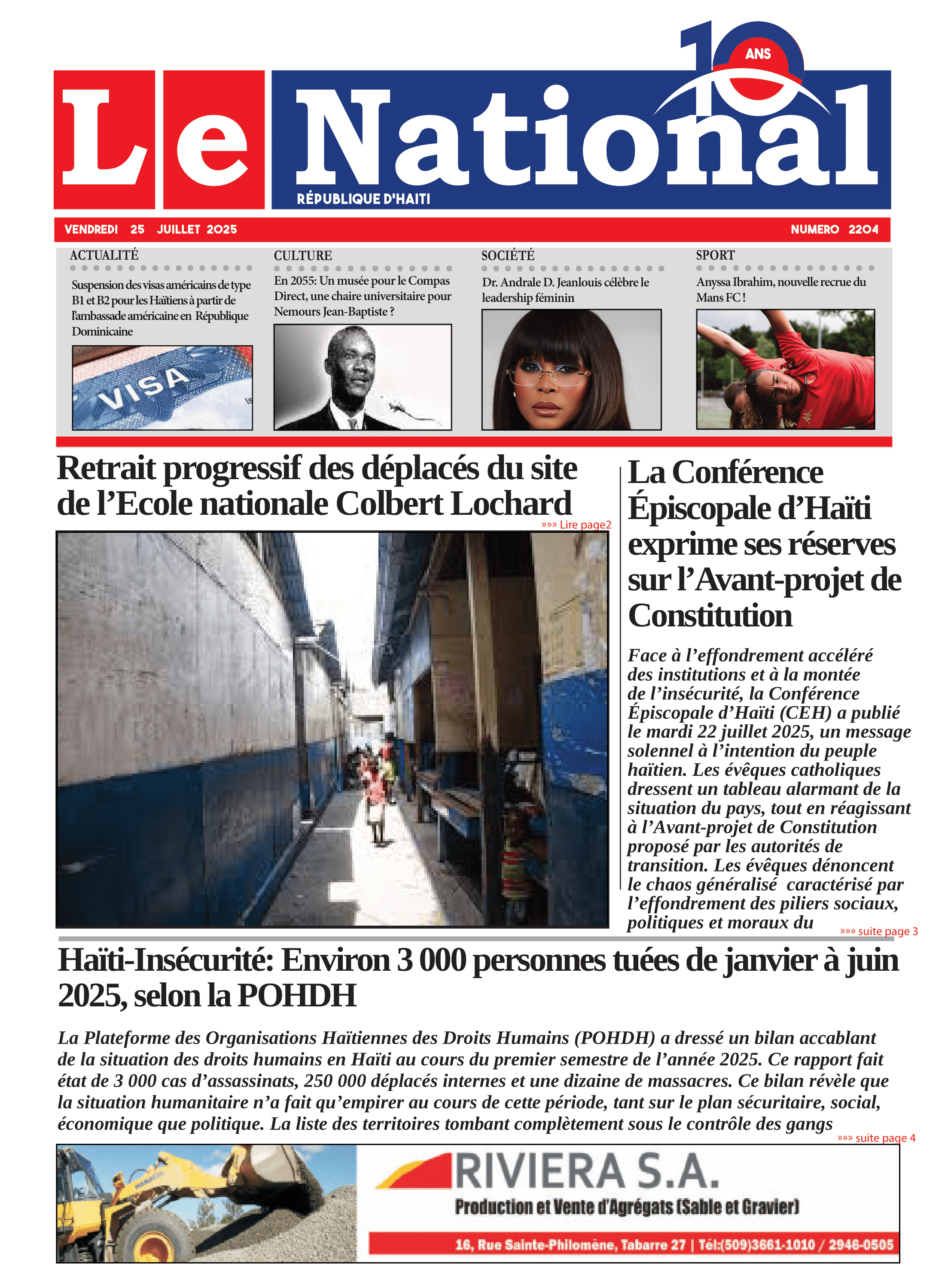 Page 1 de l'édition 2204