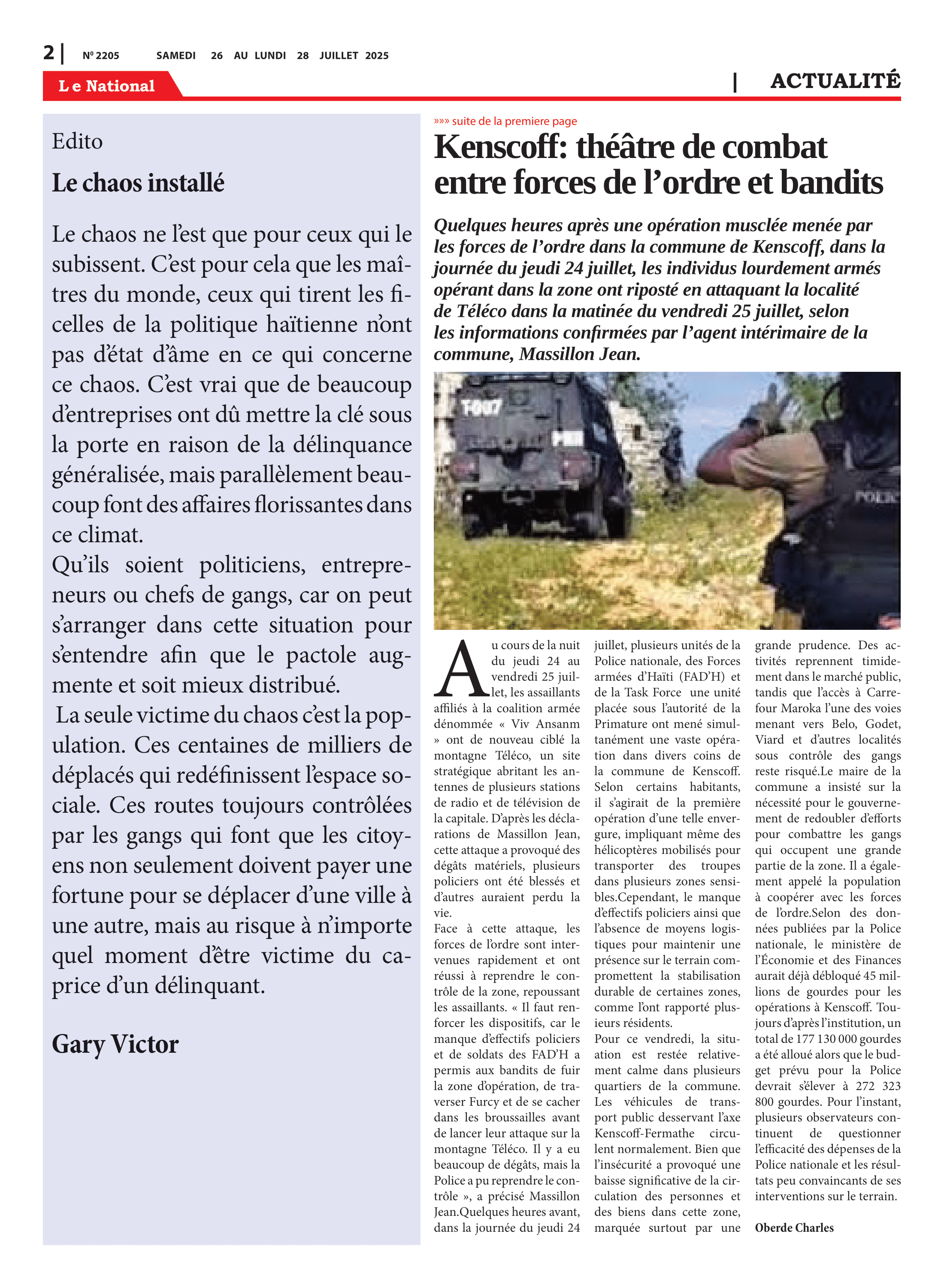 Page 2 de l'édition 2205