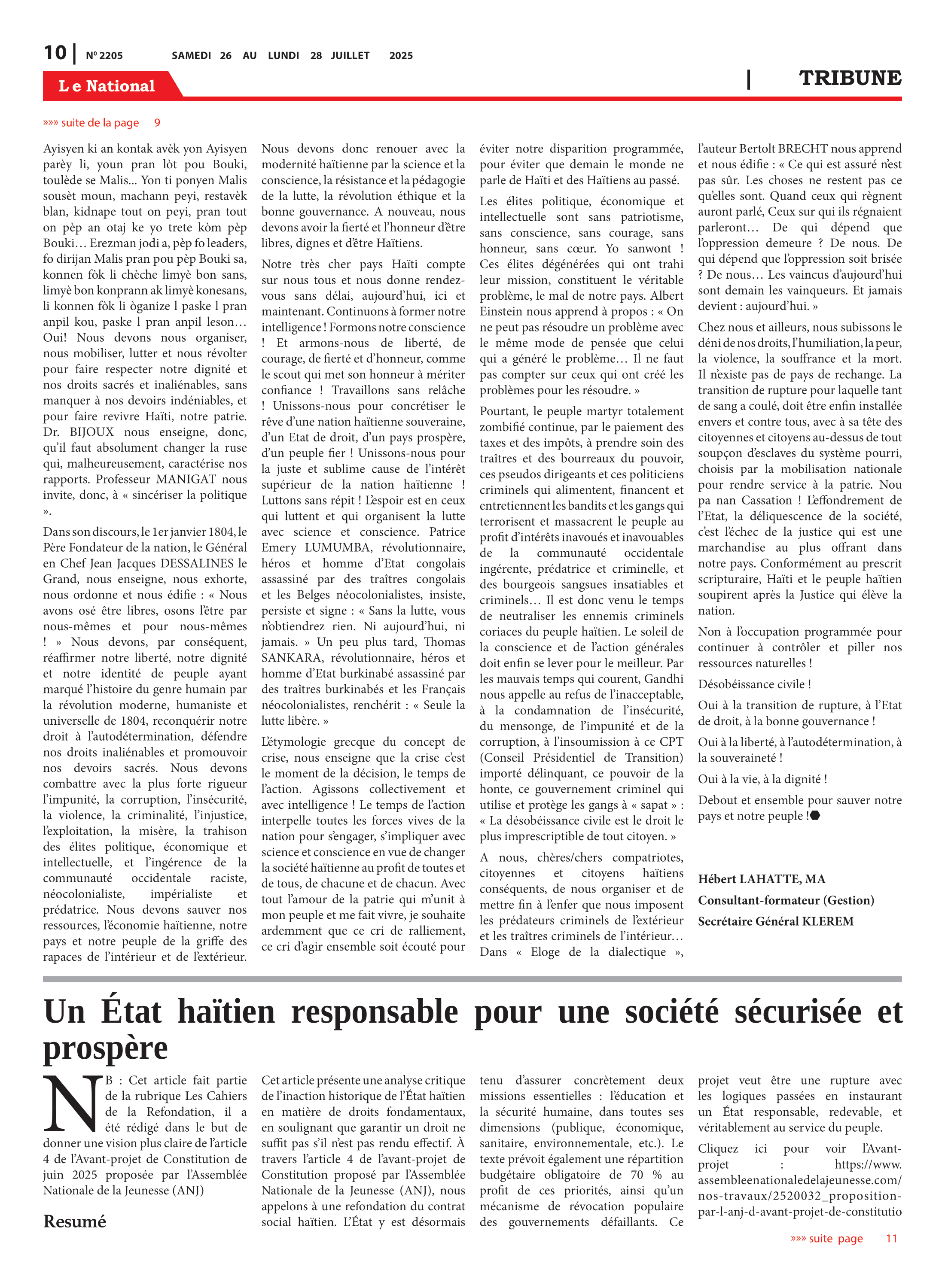 Page 10 de l'édition 2205