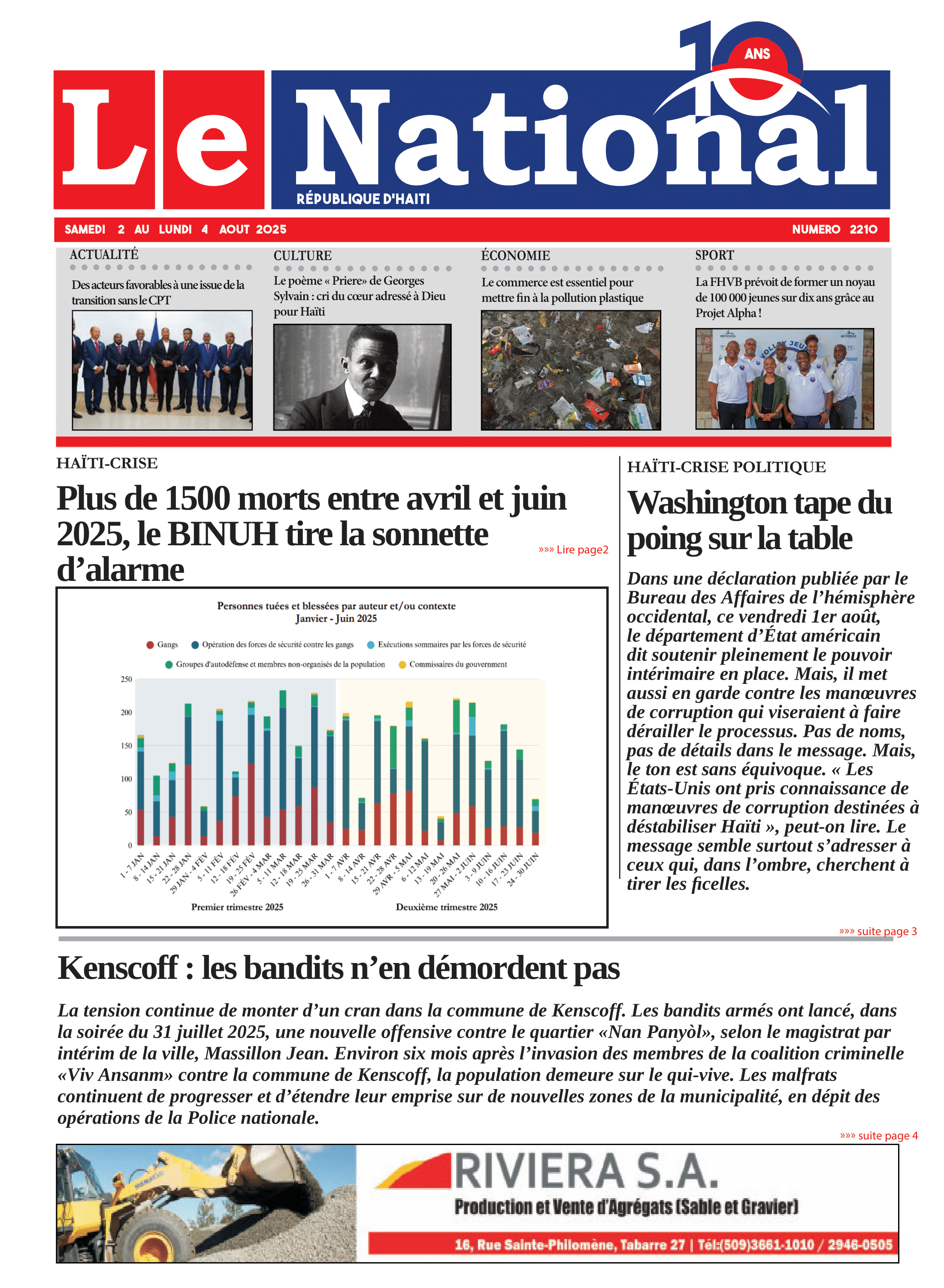 Page 1 de l'édition 2210