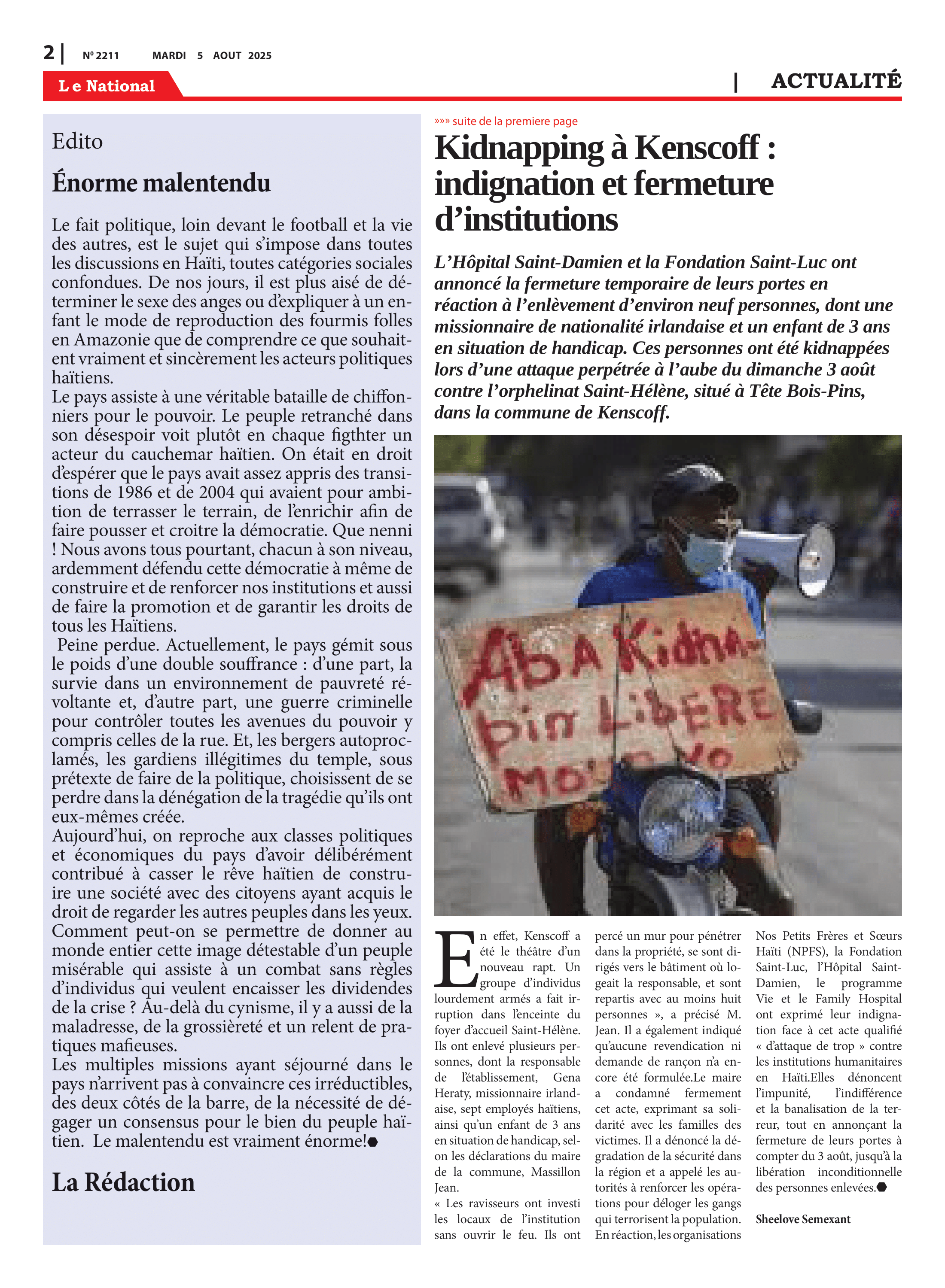 Page 2 de l'édition 2211