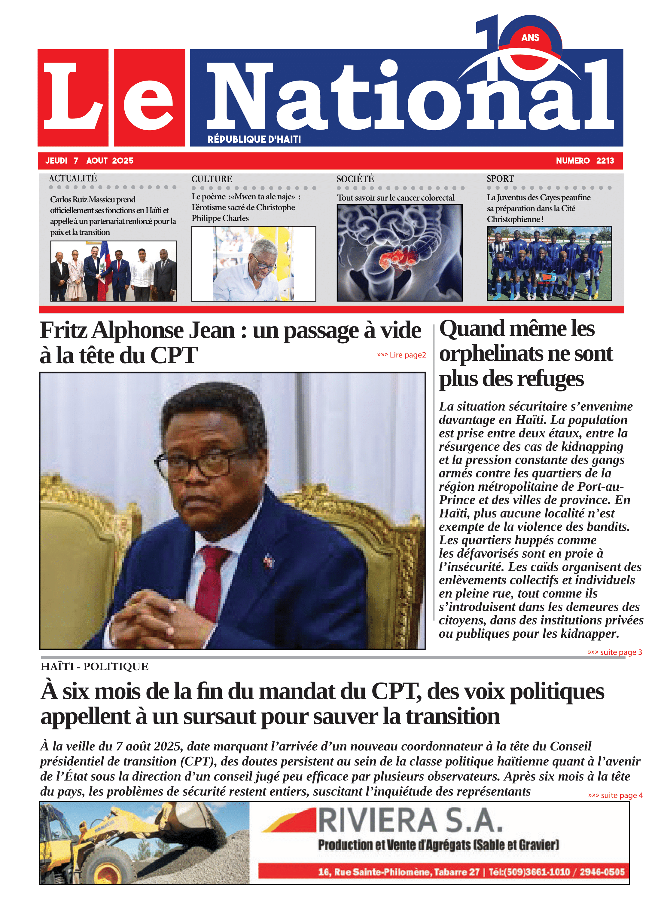 Page 1 de l'édition 2213