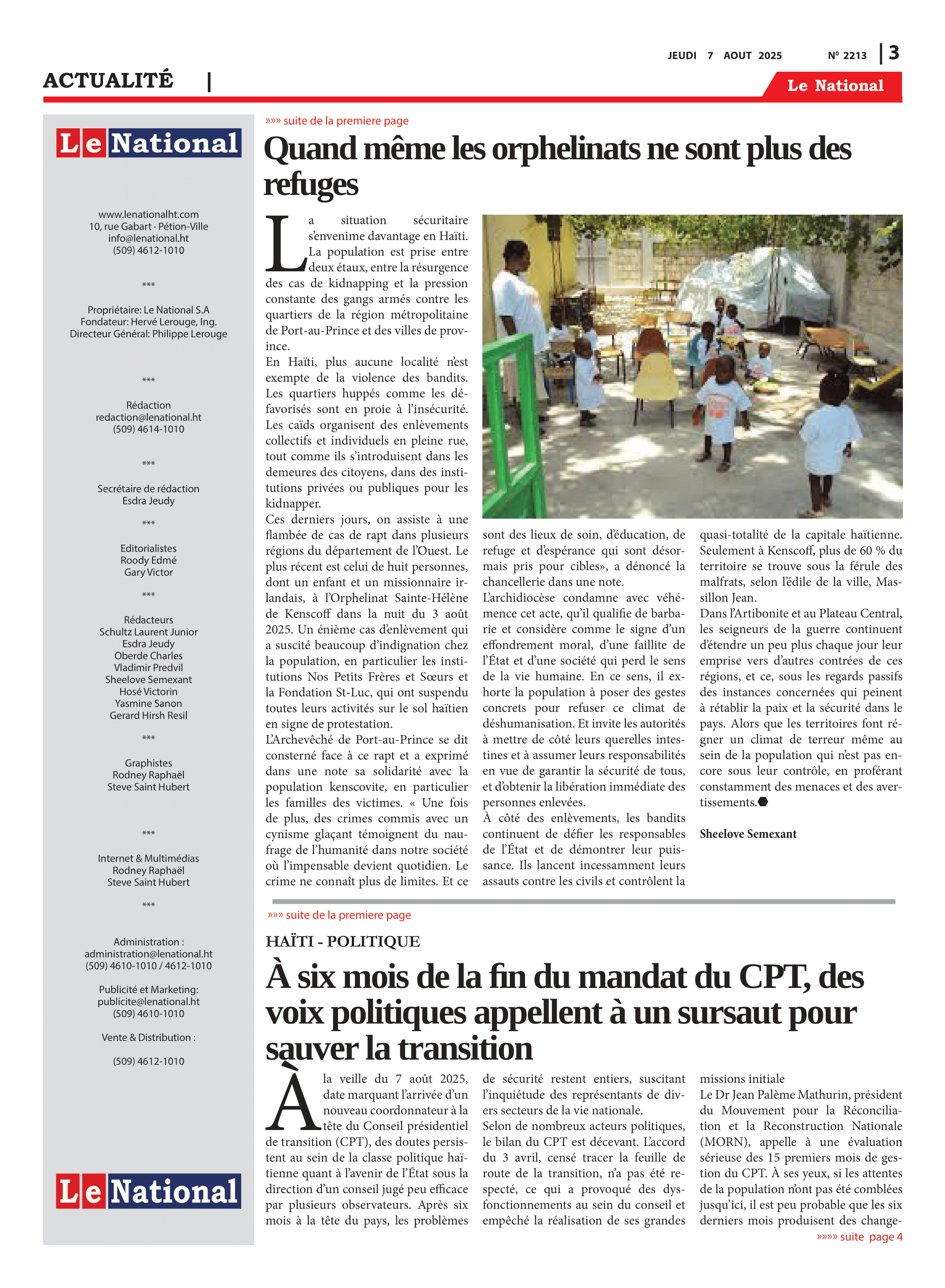 Page 3 de l'édition 2213