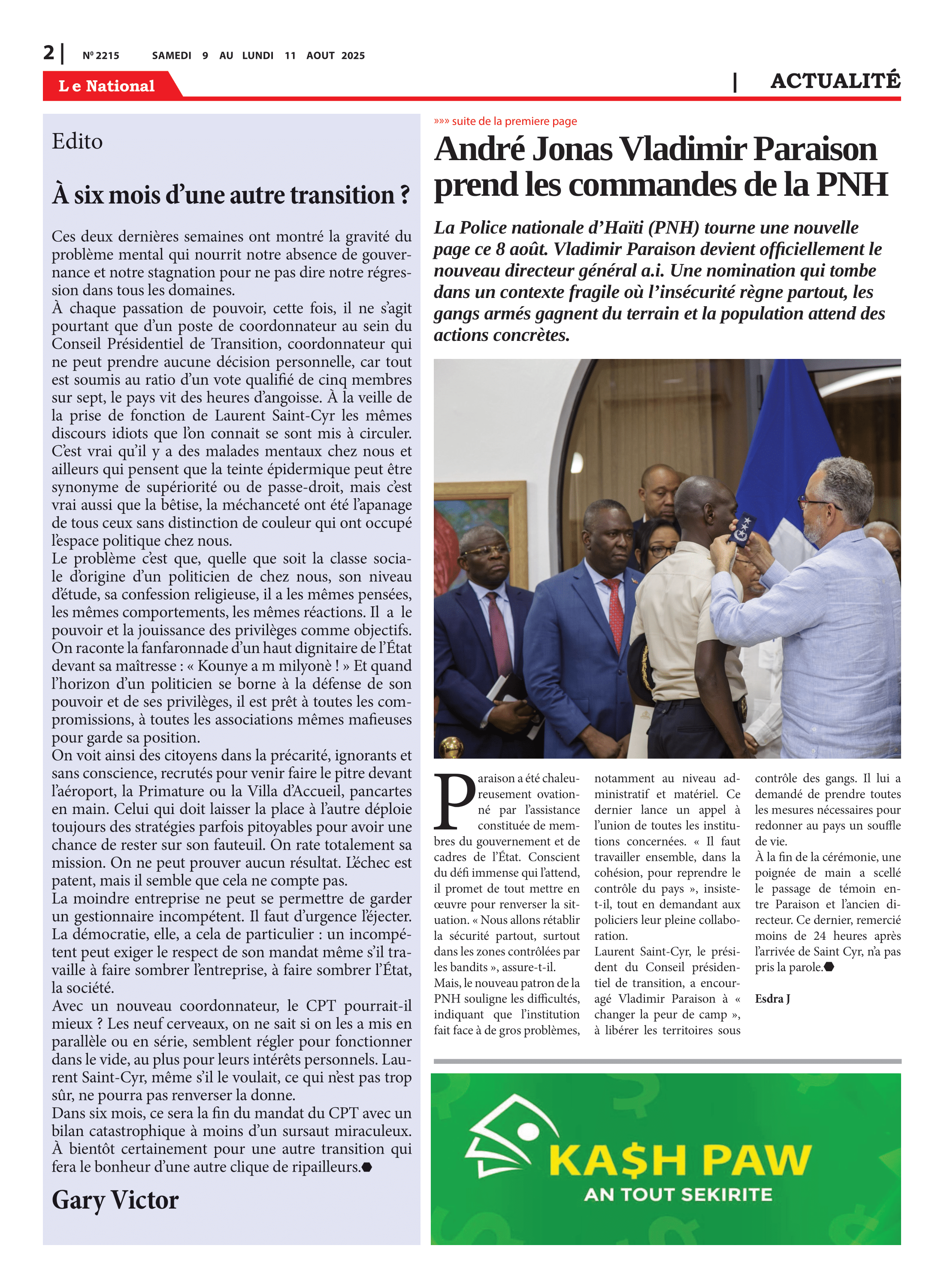 Page 2 de l'édition 2215