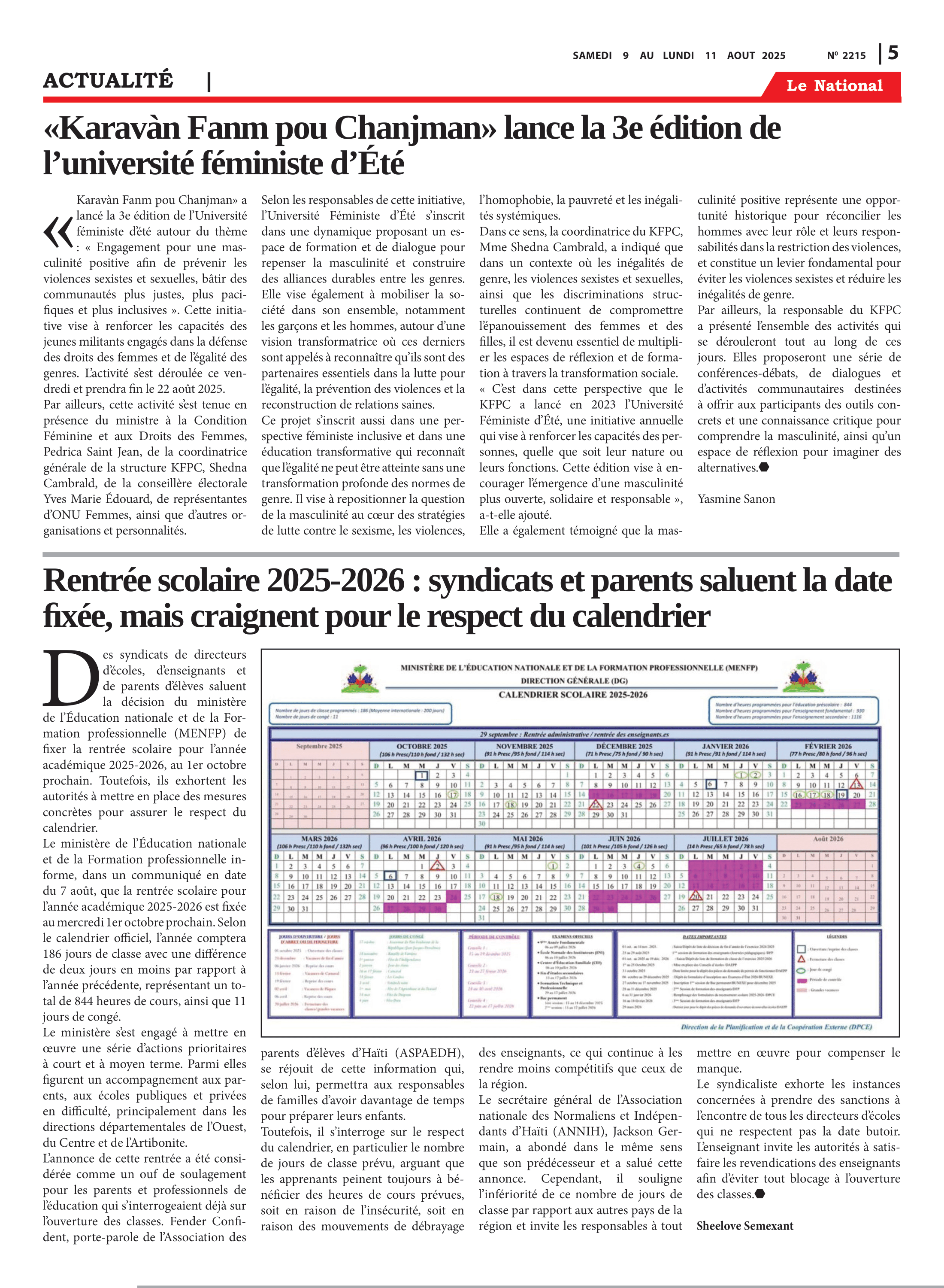 Page 5 de l'édition 2215