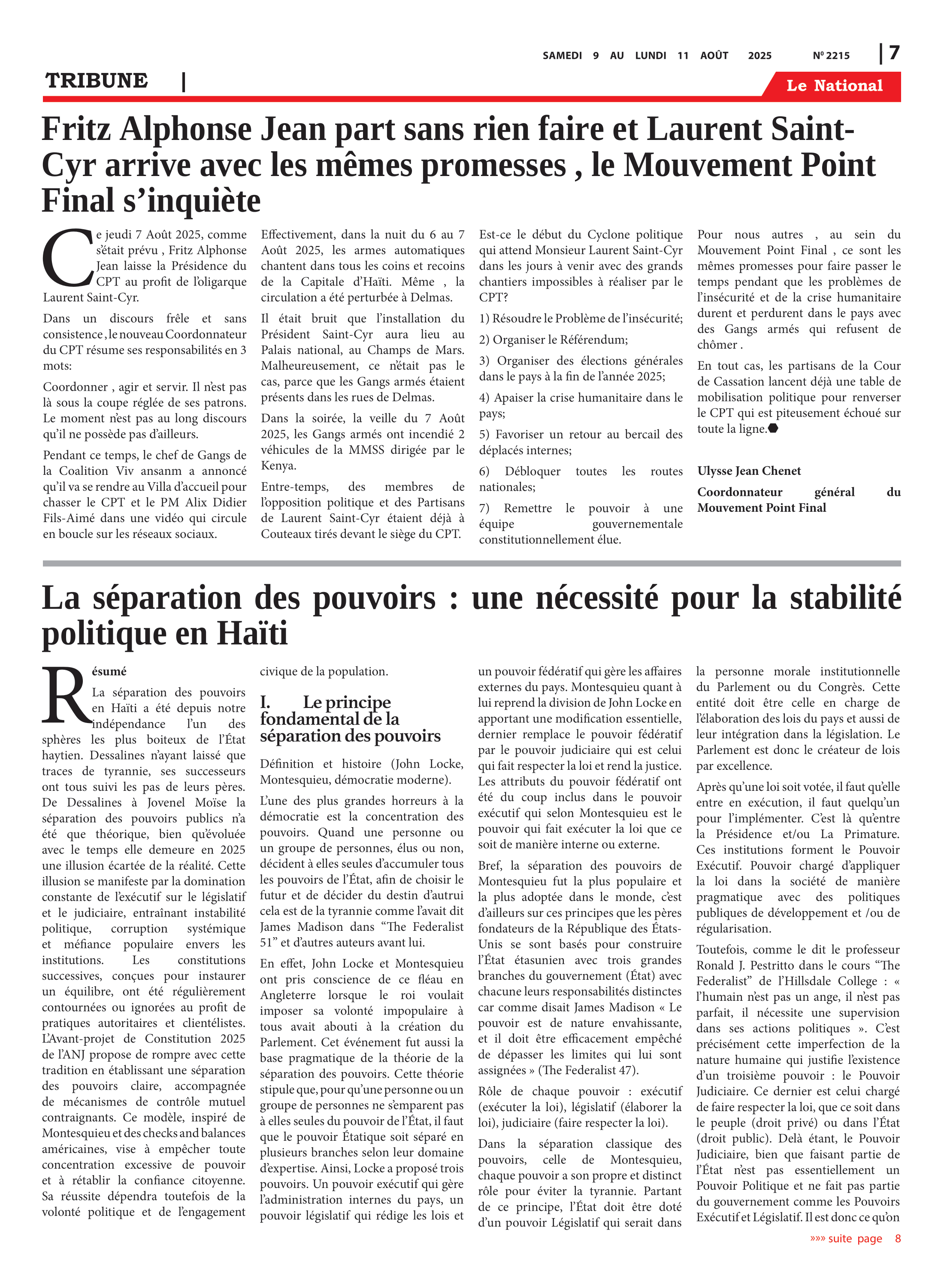 Page 7 de l'édition 2215