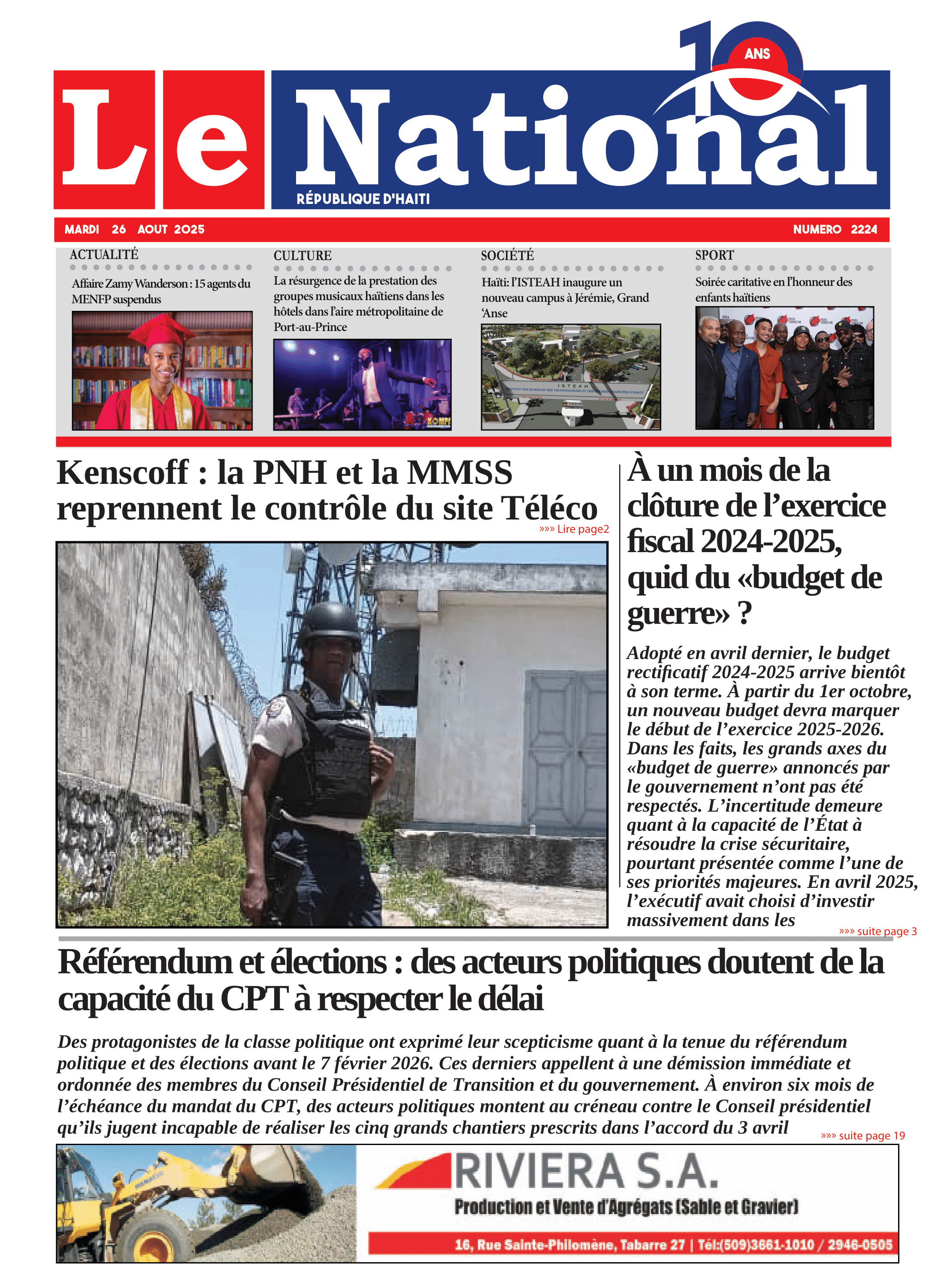 Page 1 de l'édition 2224