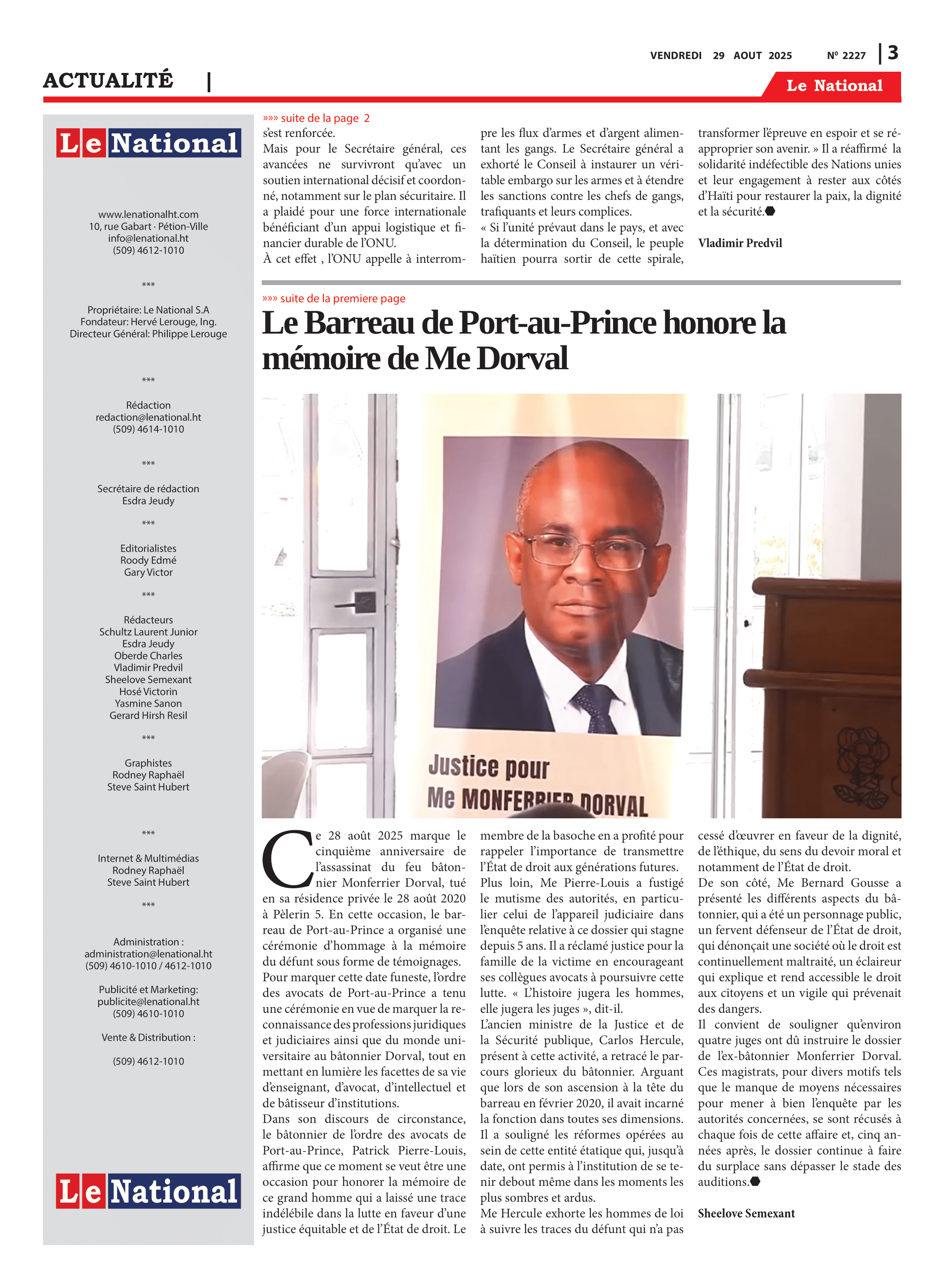 Page 3 de l'édition 2227