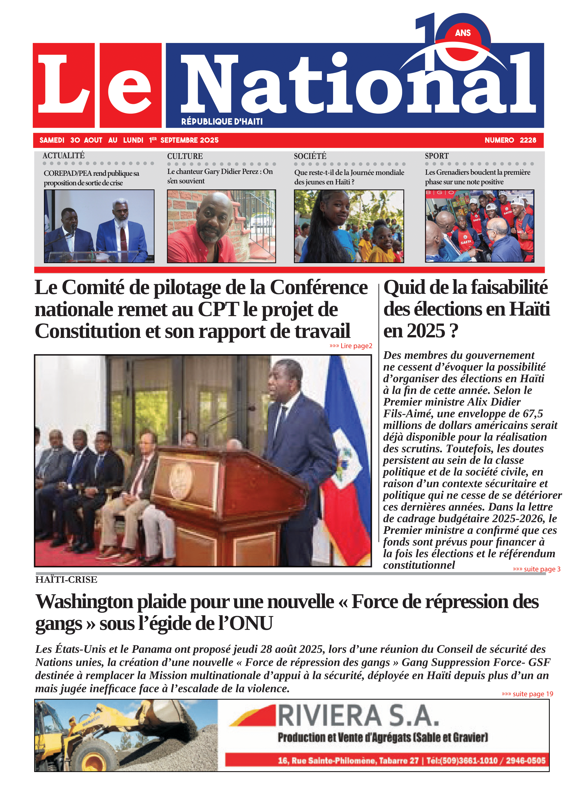 Page 1 de l'édition 2228