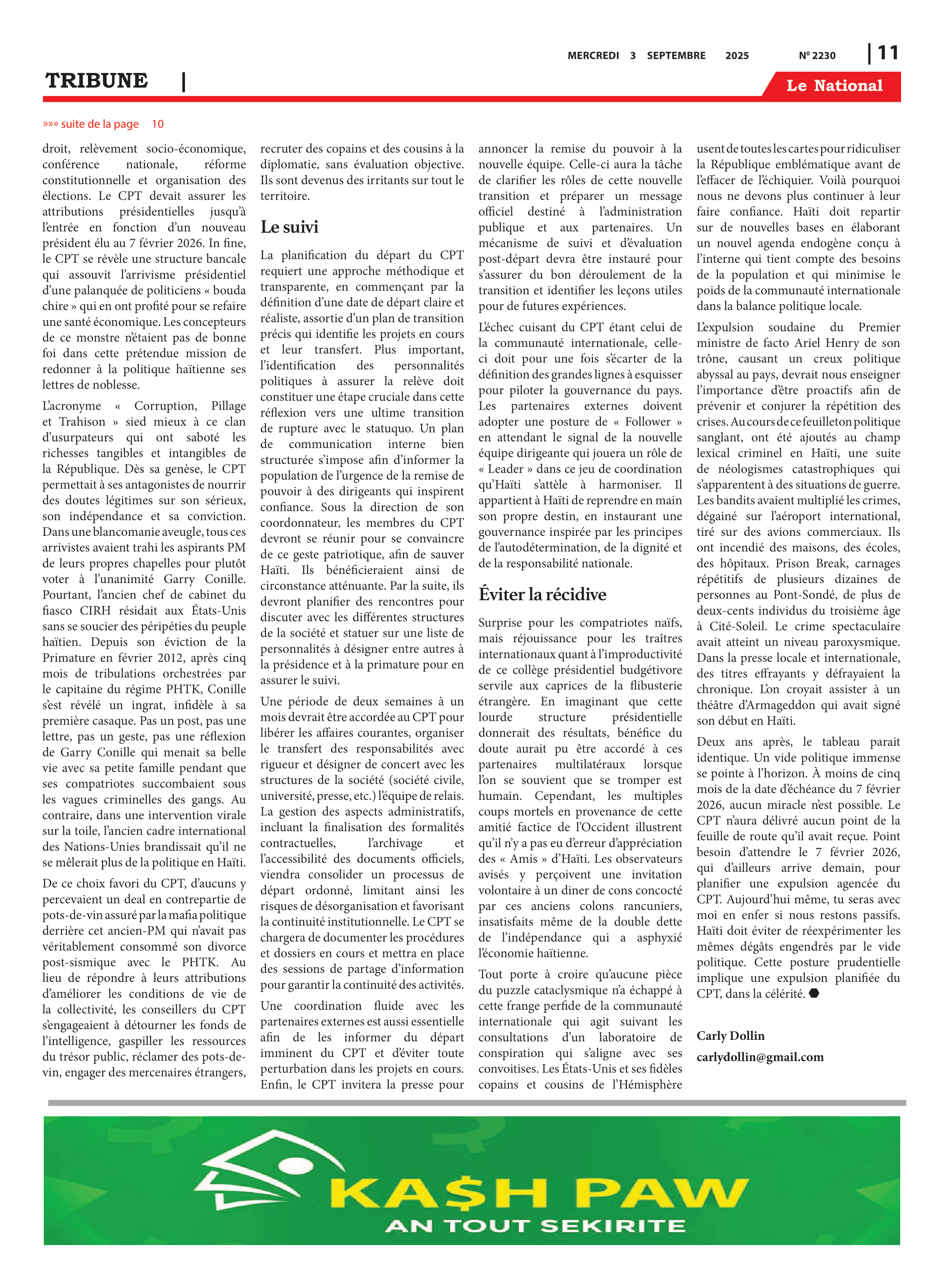 Page 11 de l'édition 2230