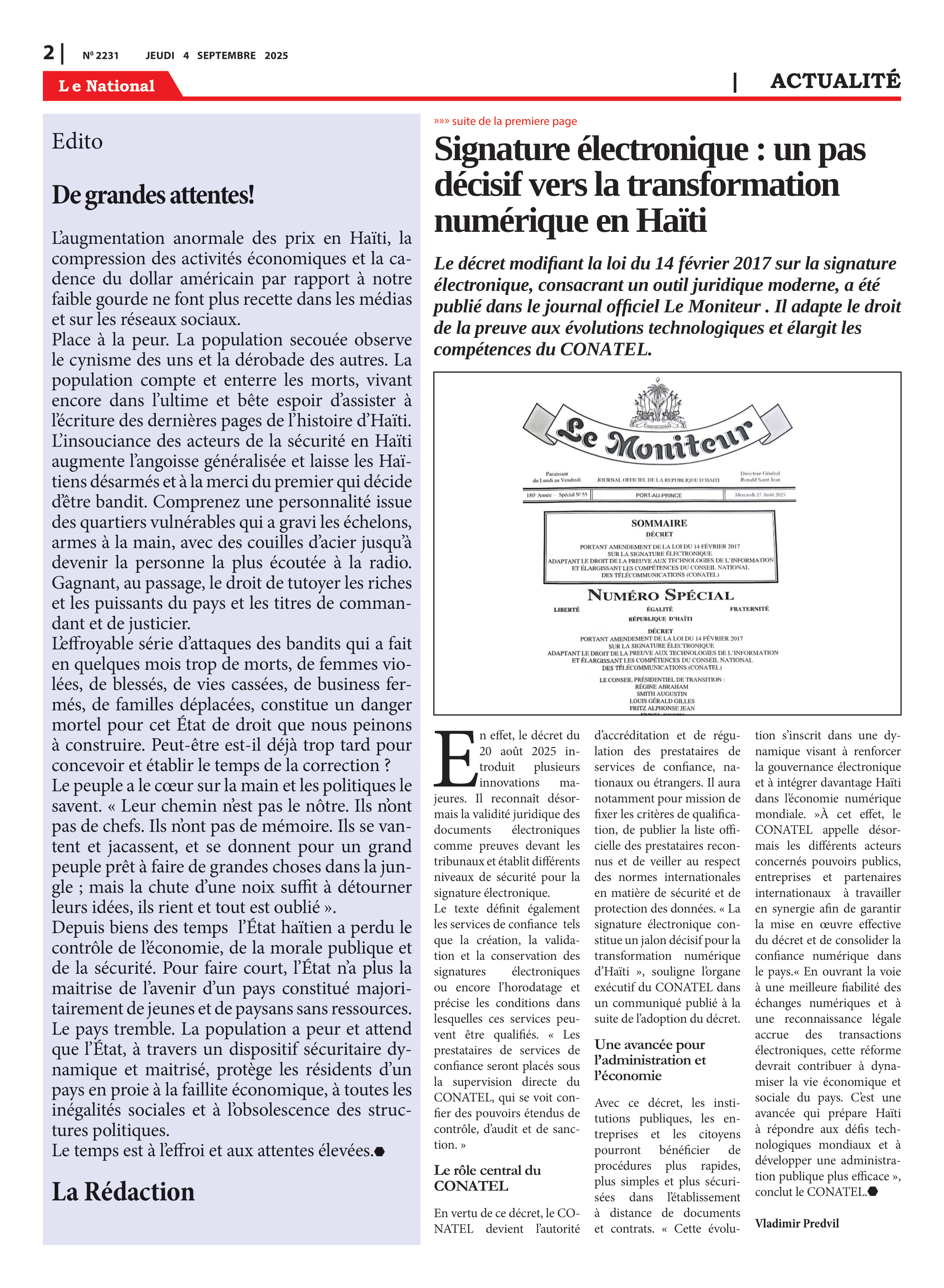 Page 2 de l'édition 2231