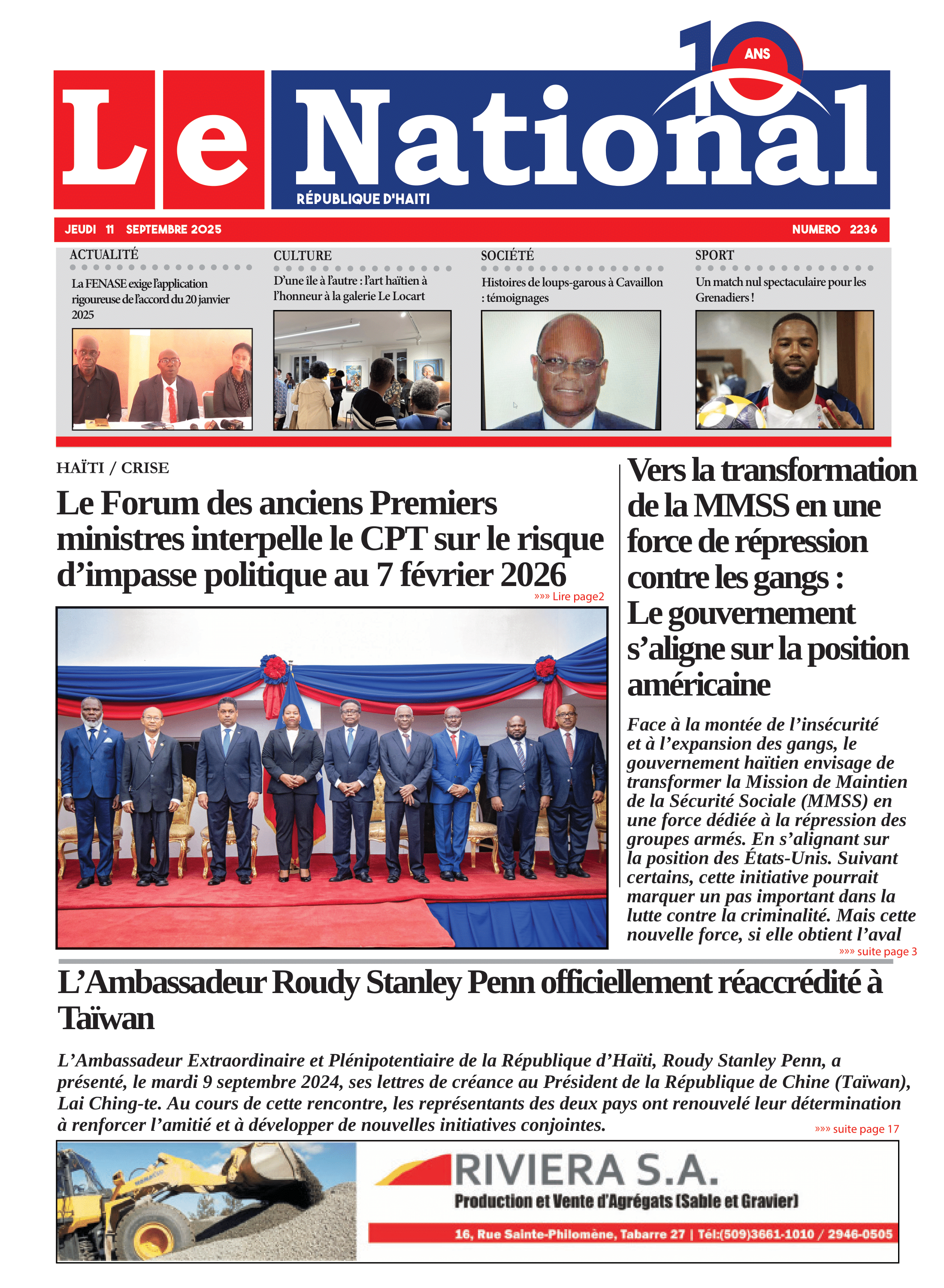 Page 1 de l'édition 2236