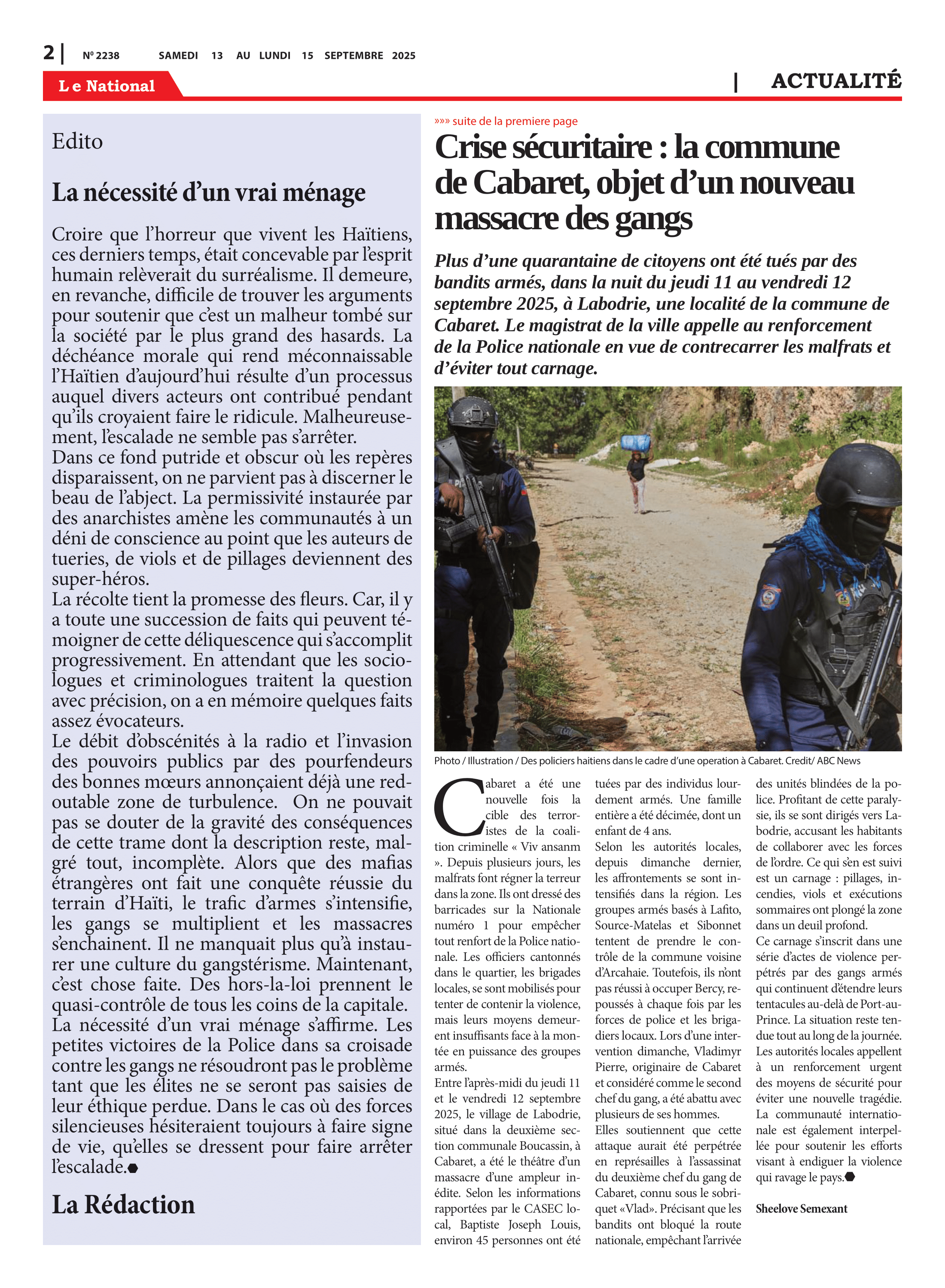 Page 2 de l'édition 2238