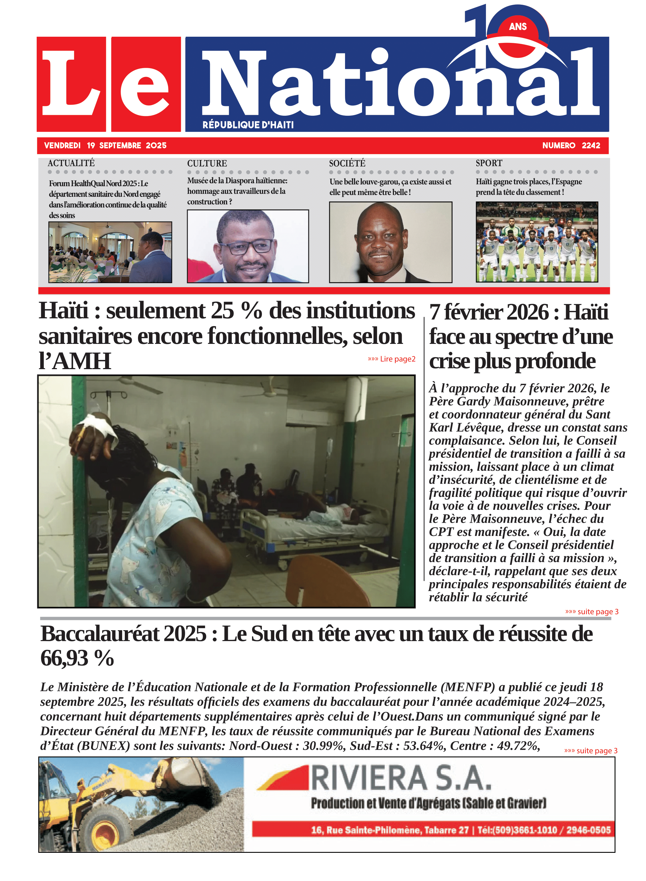 Page 1 de l'édition 2242