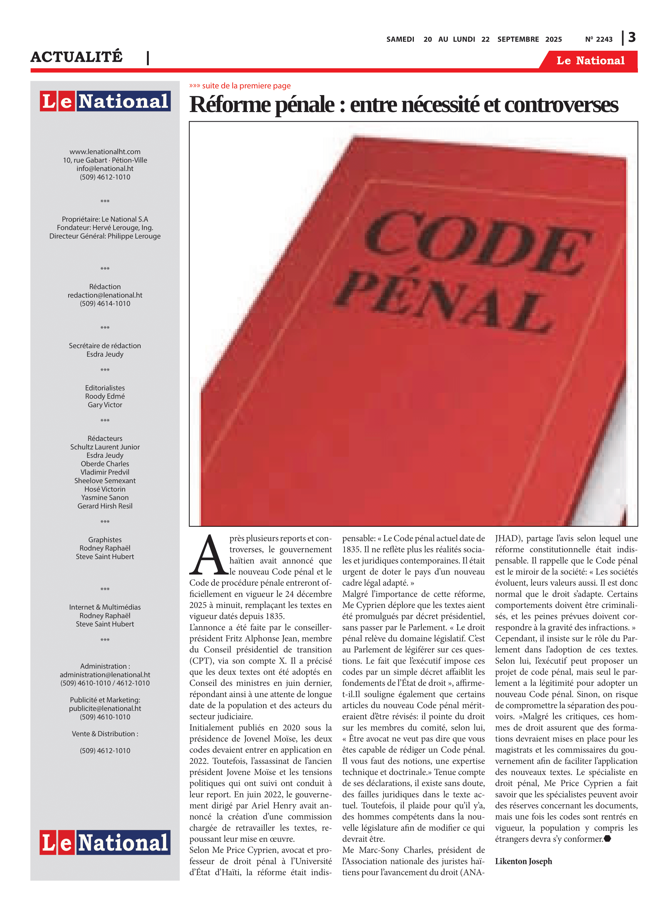 Page 3 de l'édition 2243