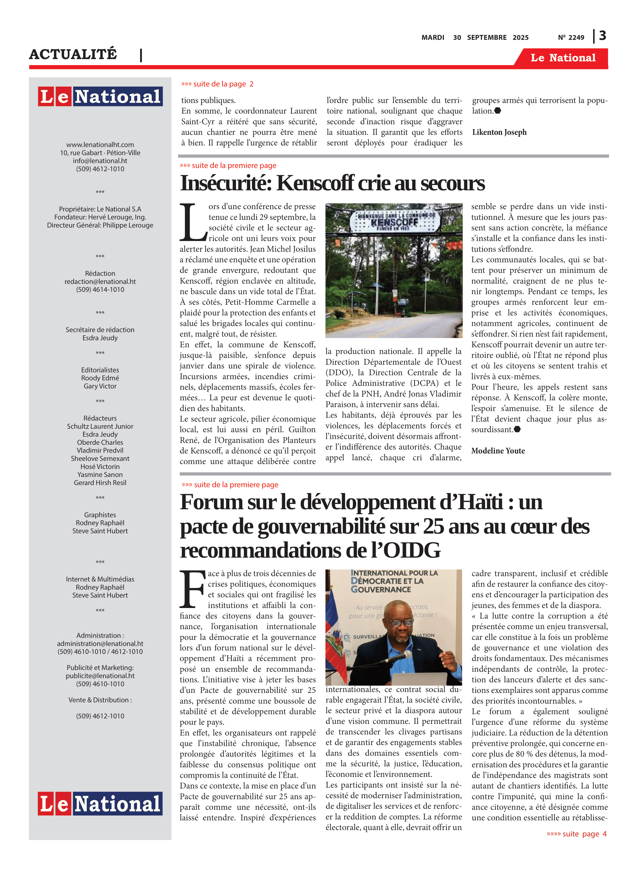 Page 3 de l'édition 2249