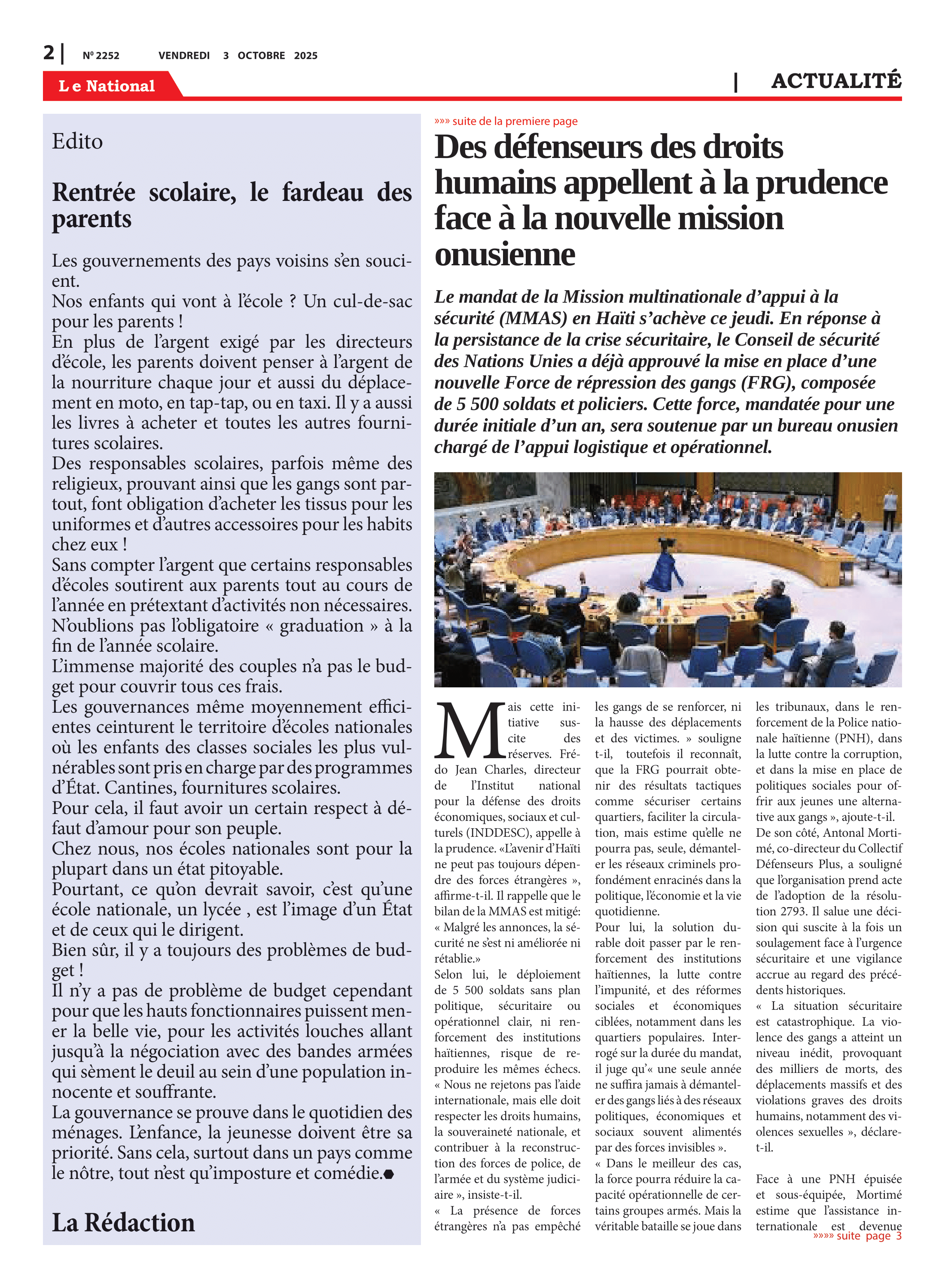 Page 2 de l'édition 2252
