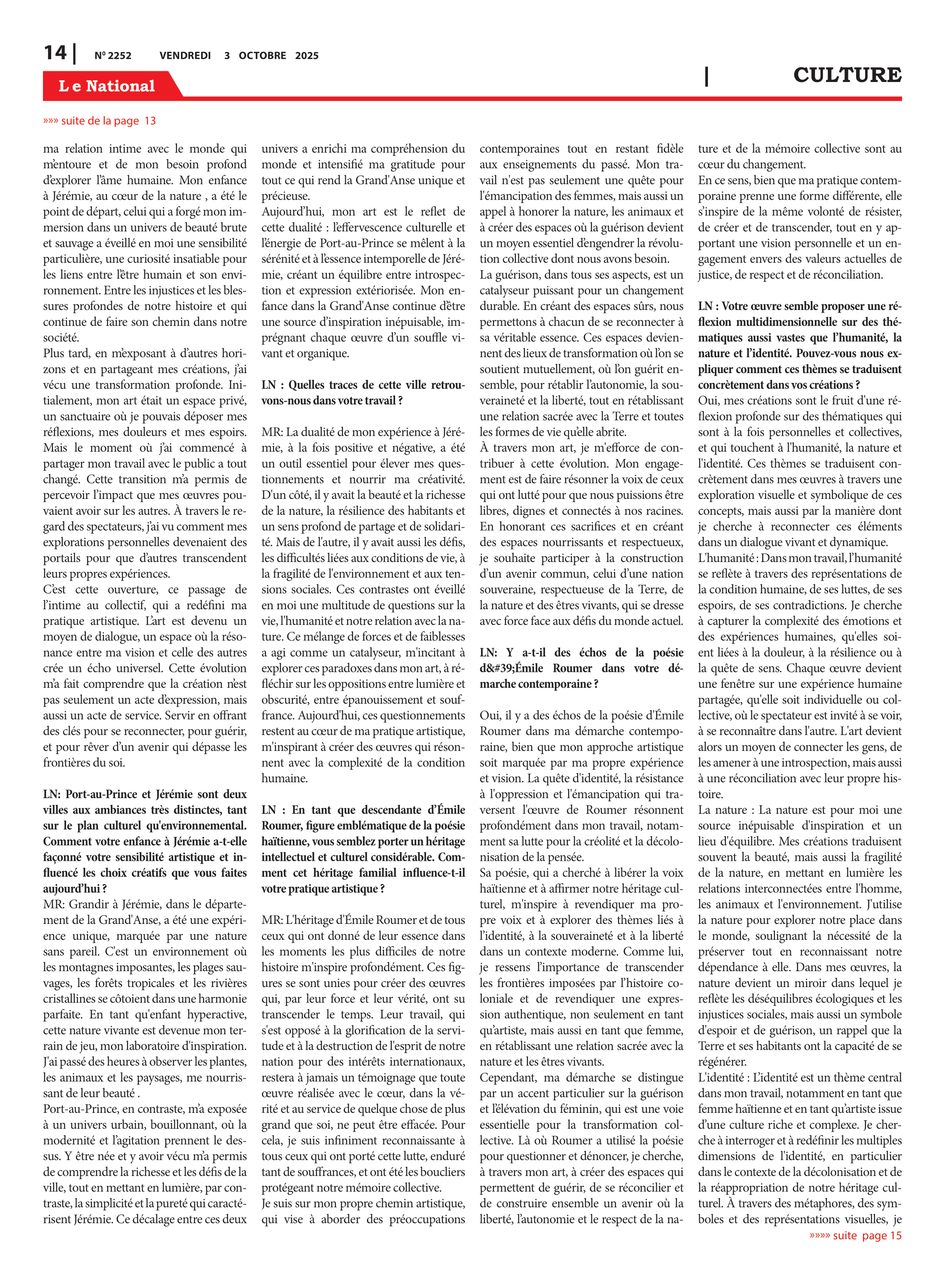 Page 14 de l'édition 2252