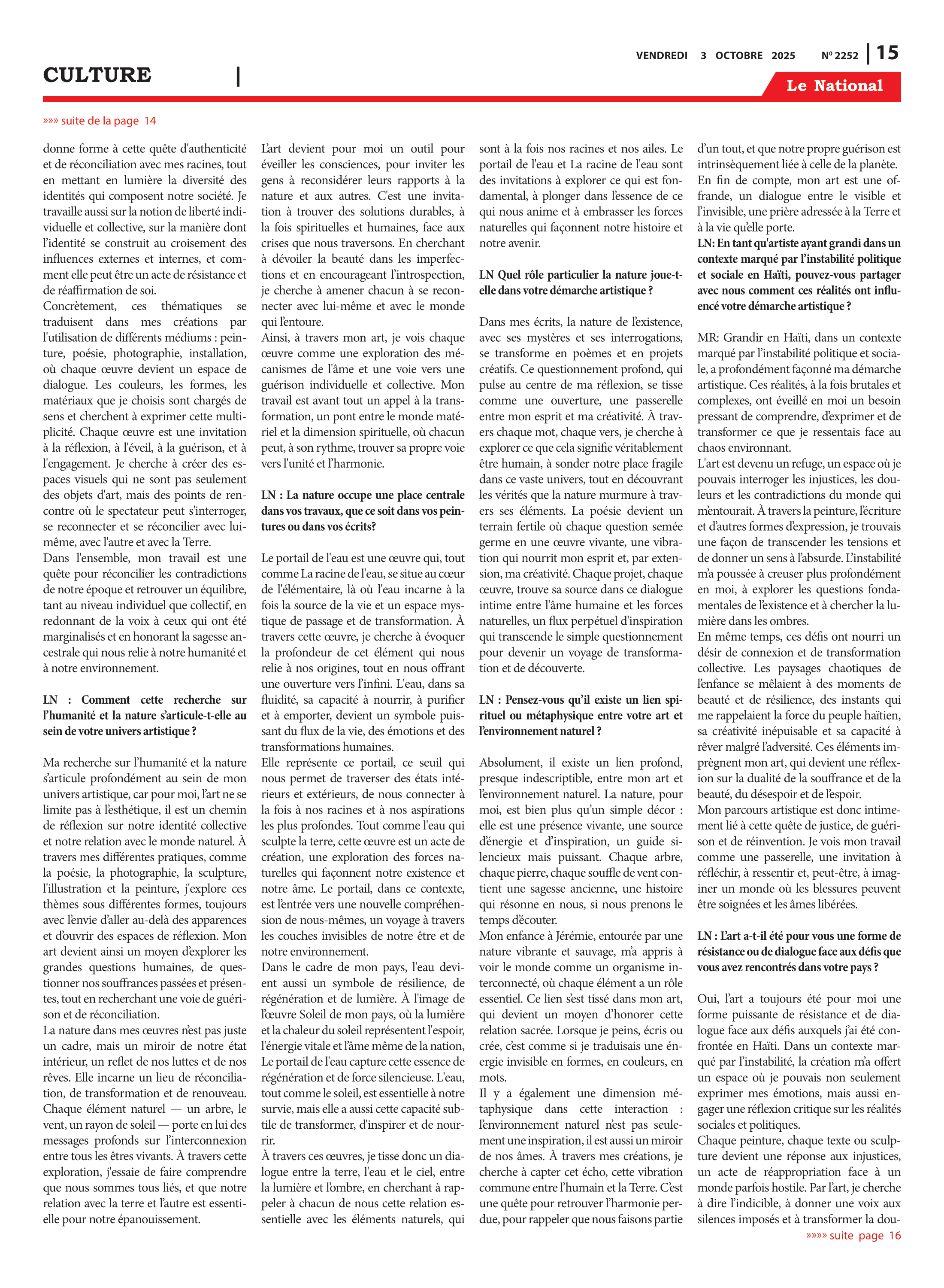 Page 15 de l'édition 2252