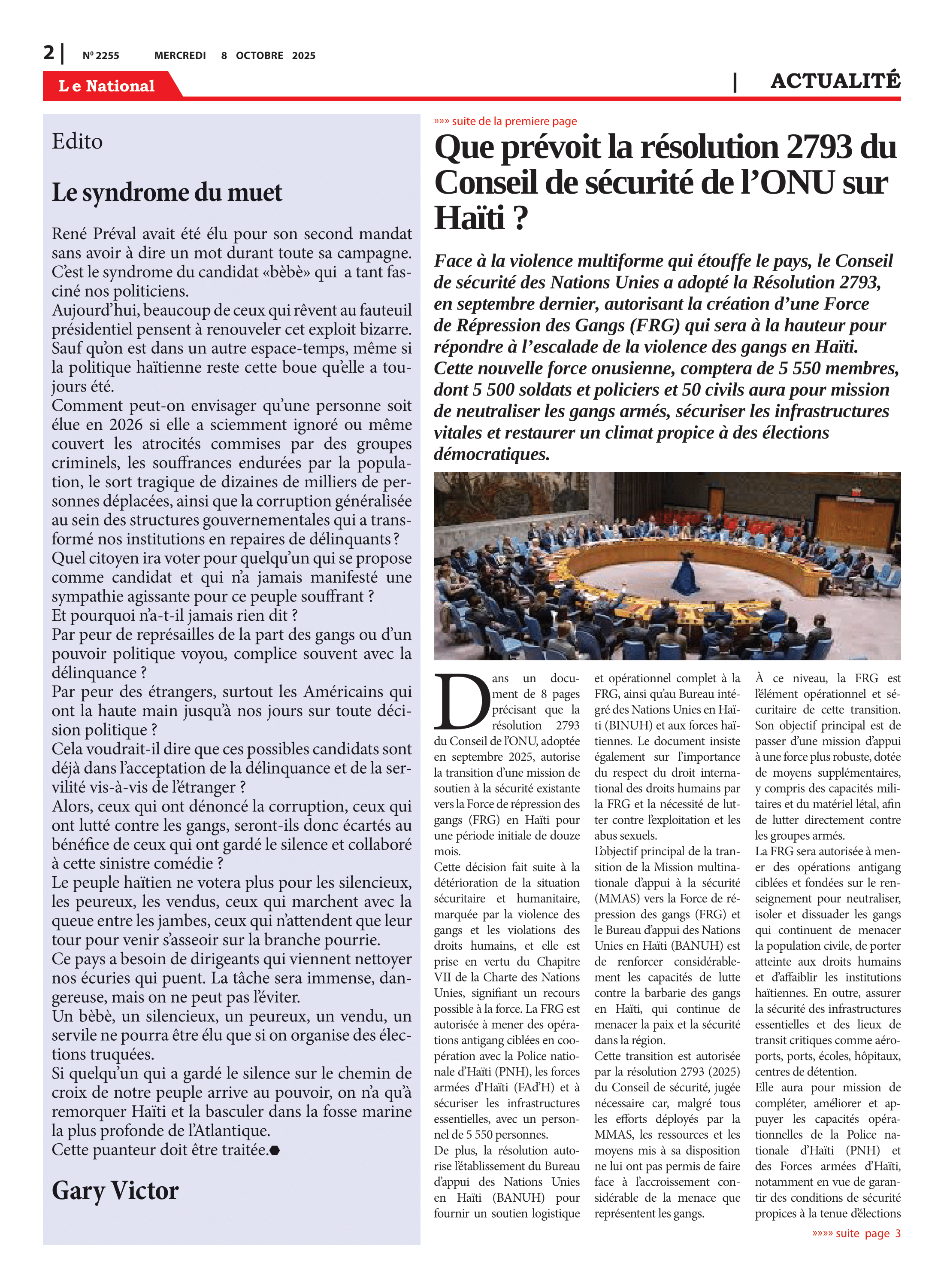 Page 2 de l'édition 2255