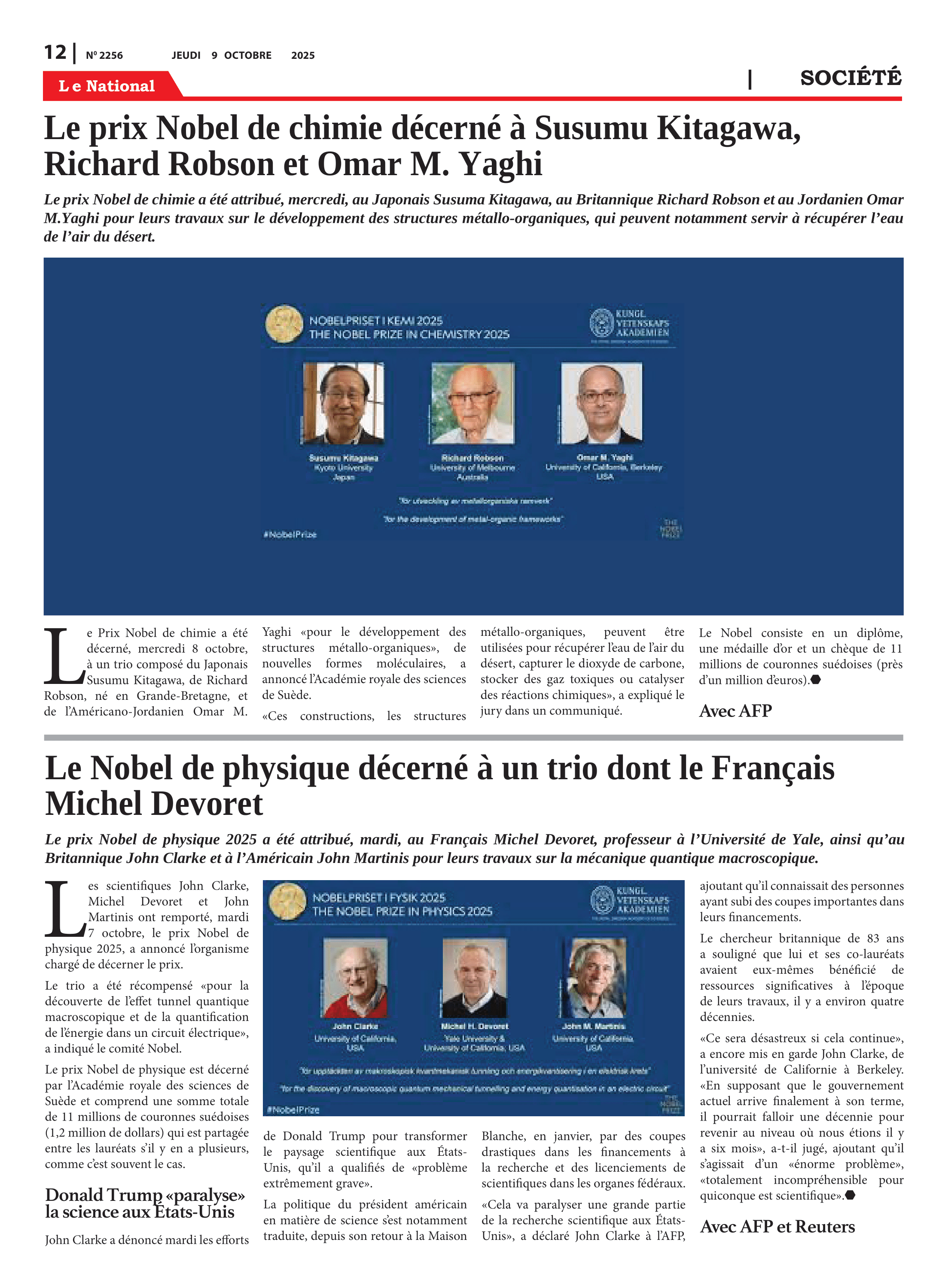 Page 12 de l'édition 2256