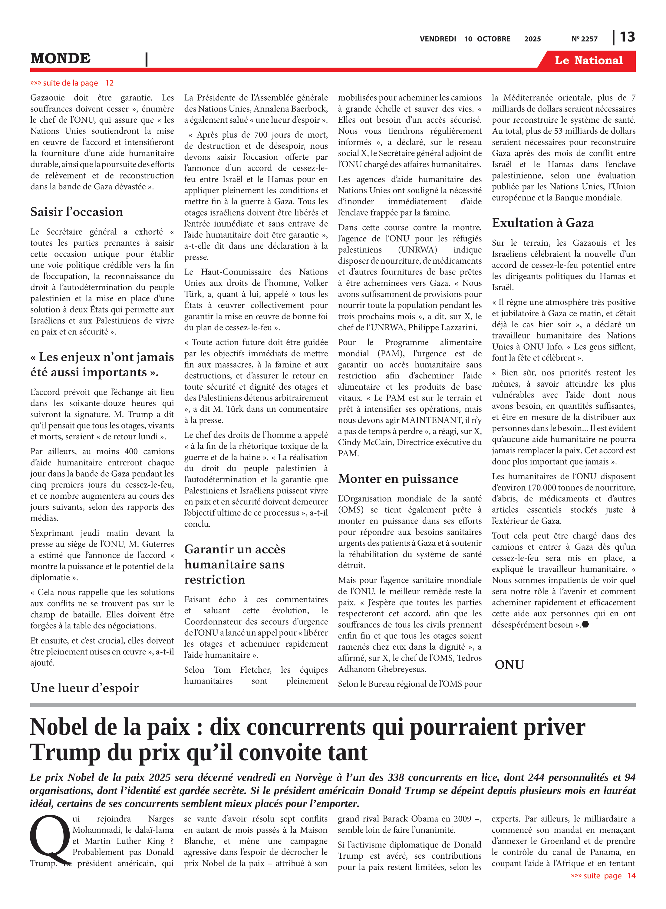 Page 13 de l'édition 2257