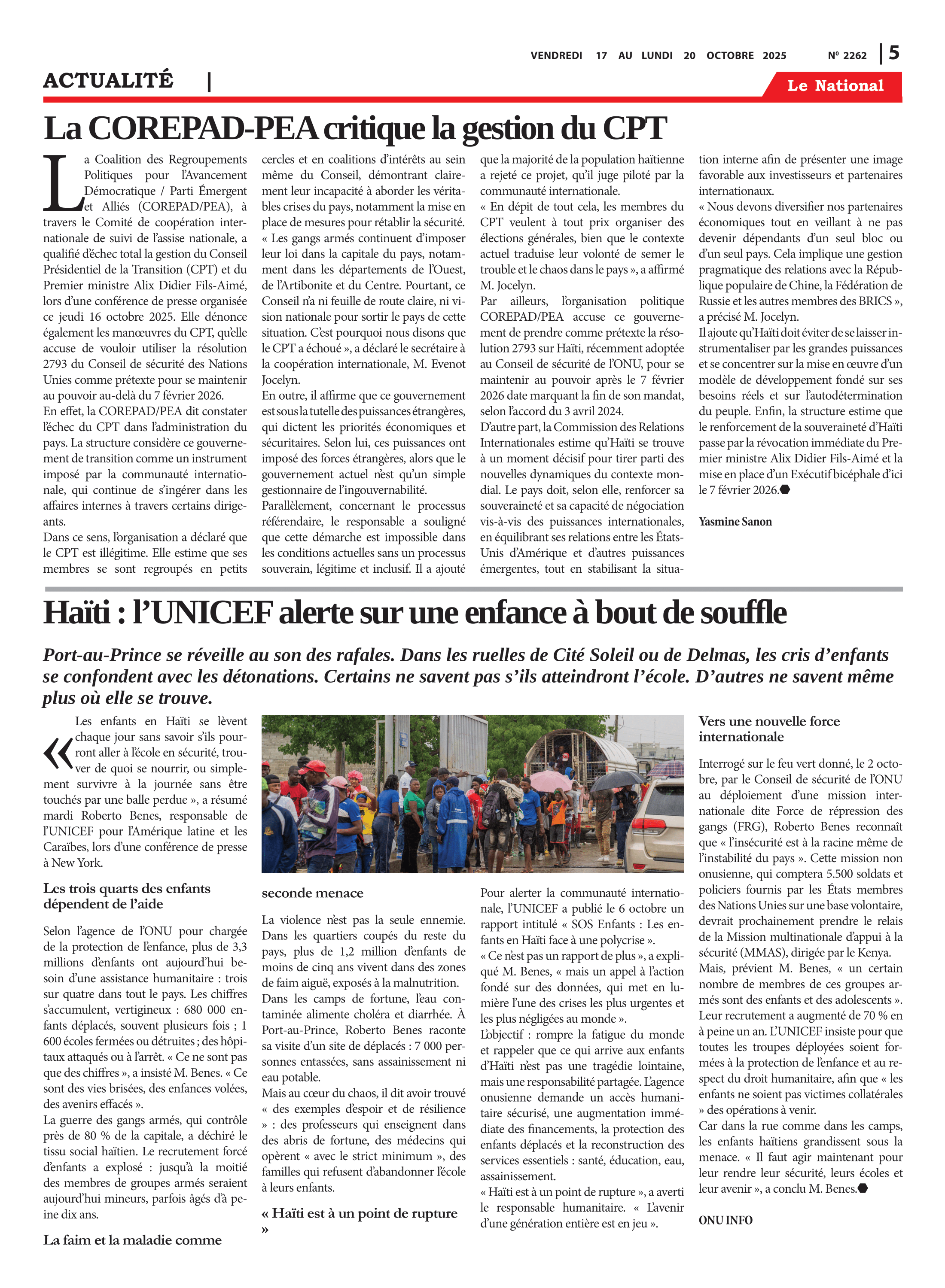 Page 5 de l'édition 2262