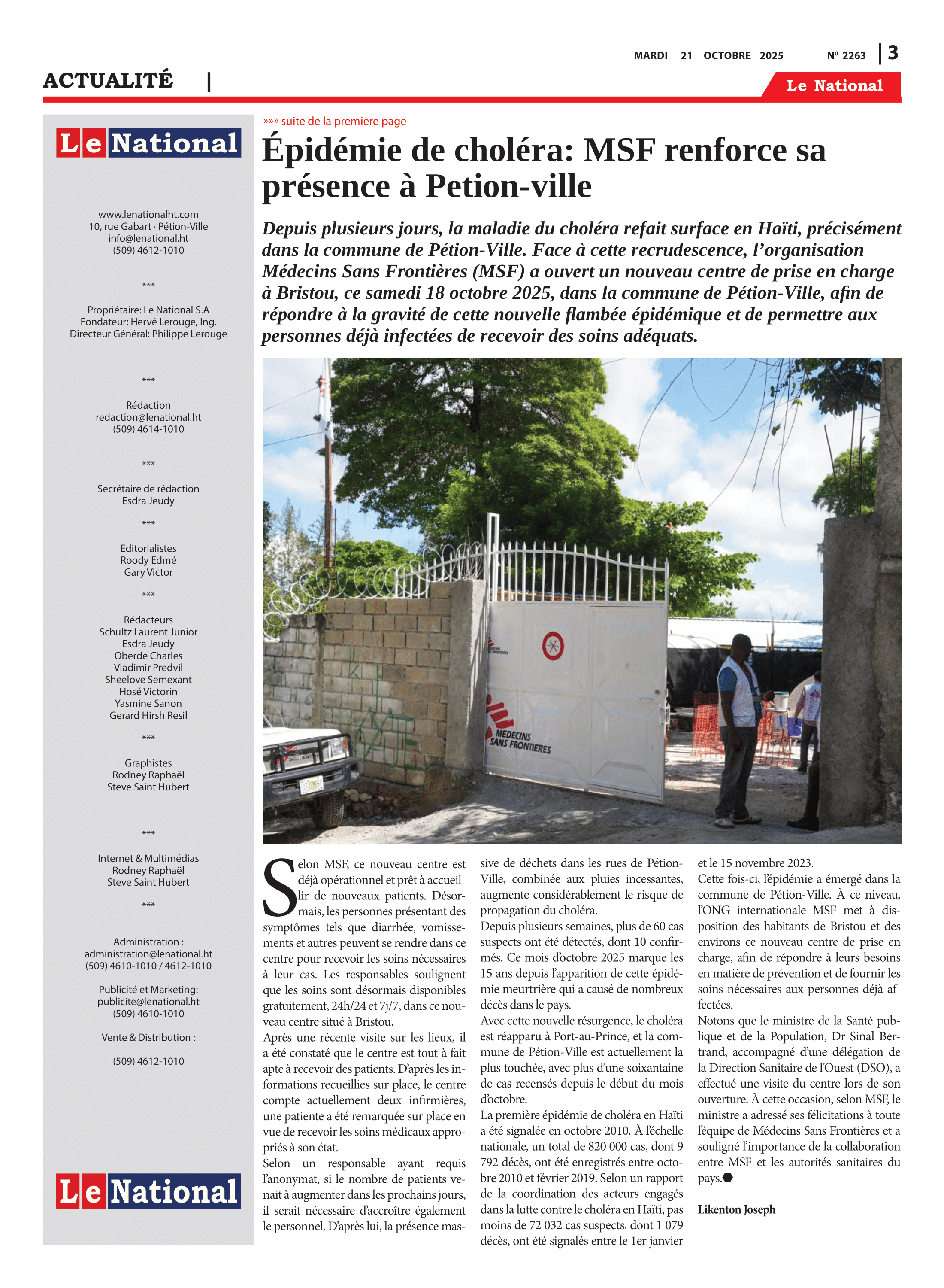 Page 3 de l'édition 2263