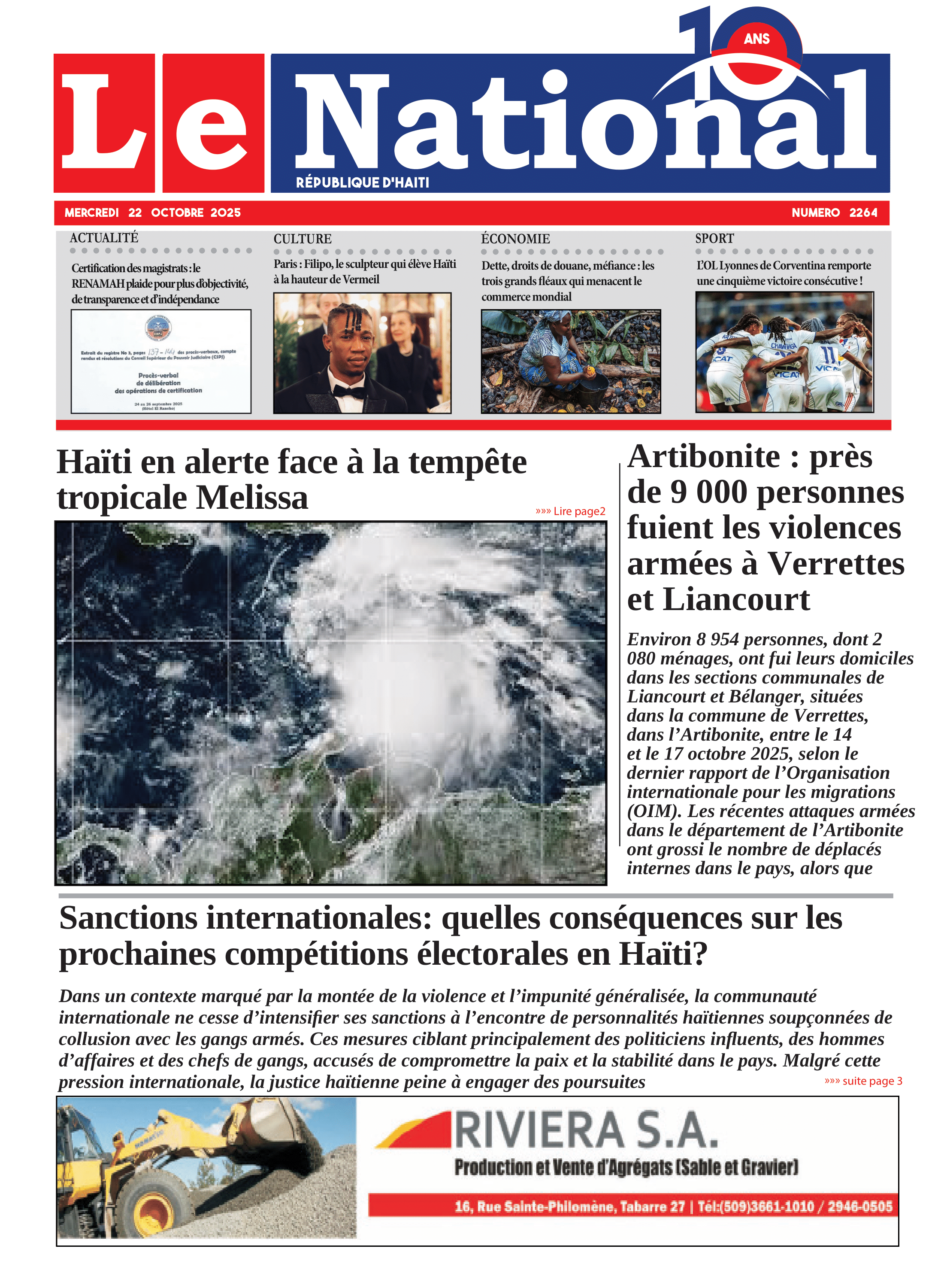 Page 1 de l'édition 2264