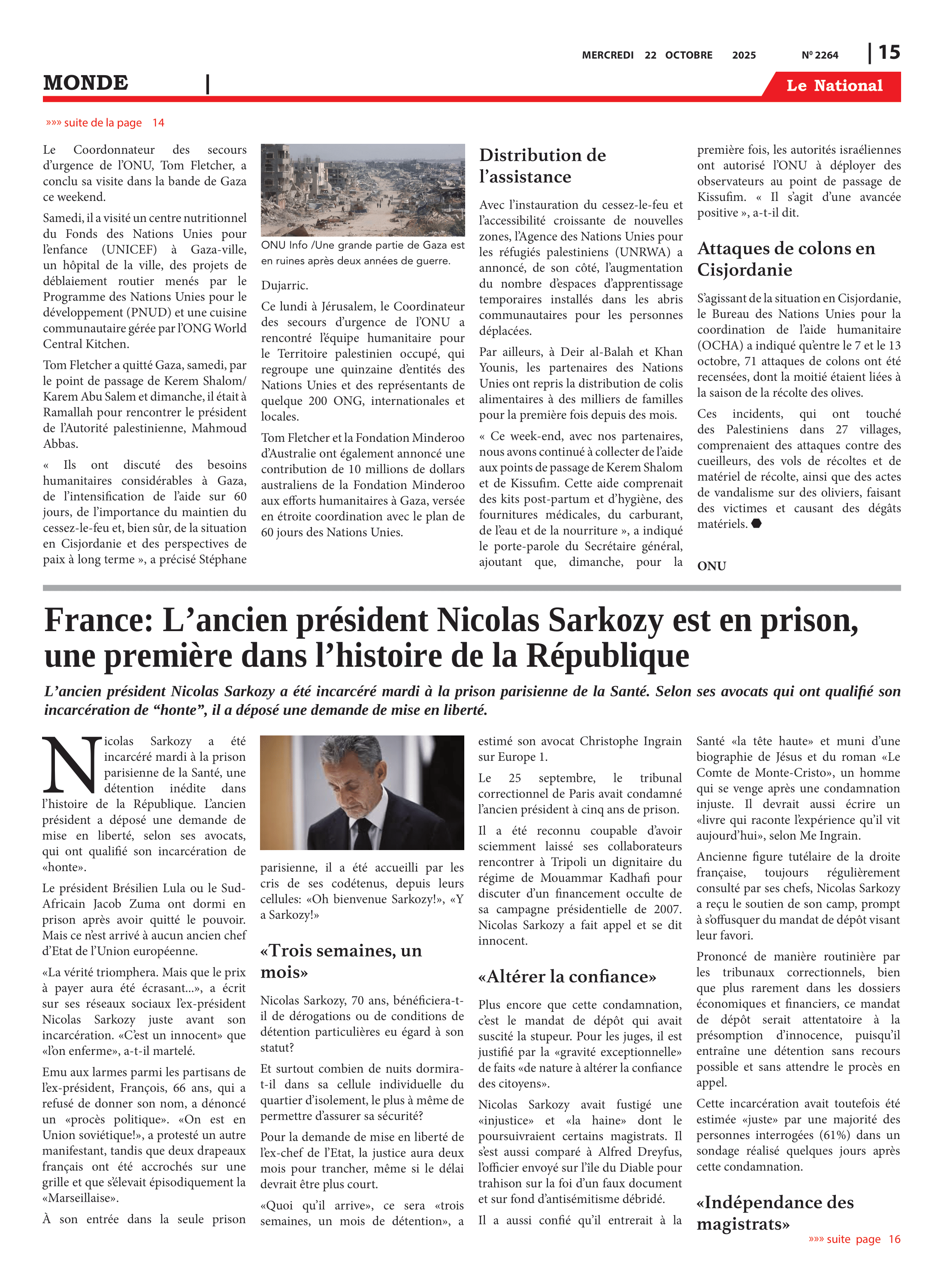Page 15 de l'édition 2264