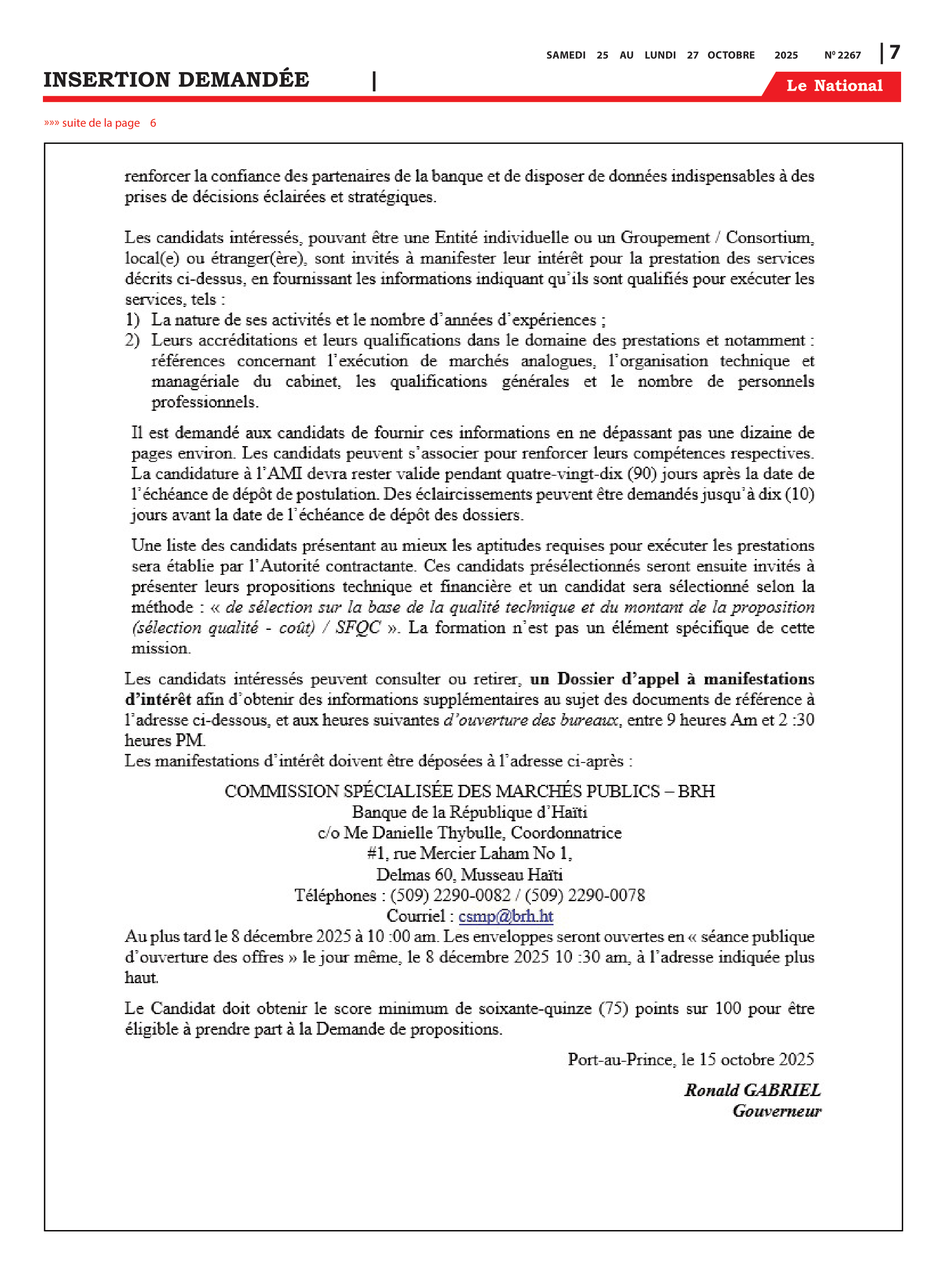 Page 7 de l'édition 2267