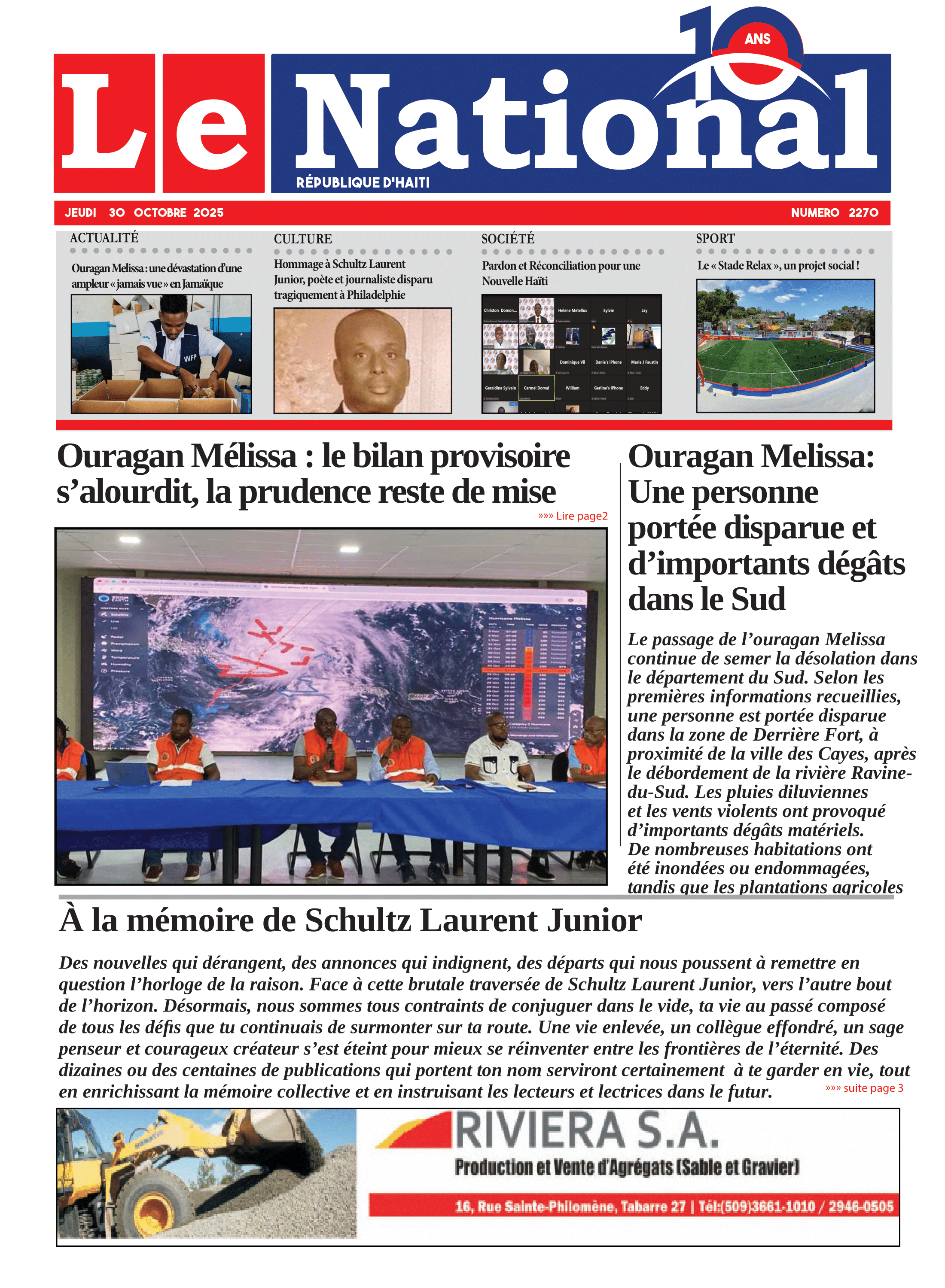 Page 1 de l'édition 2270