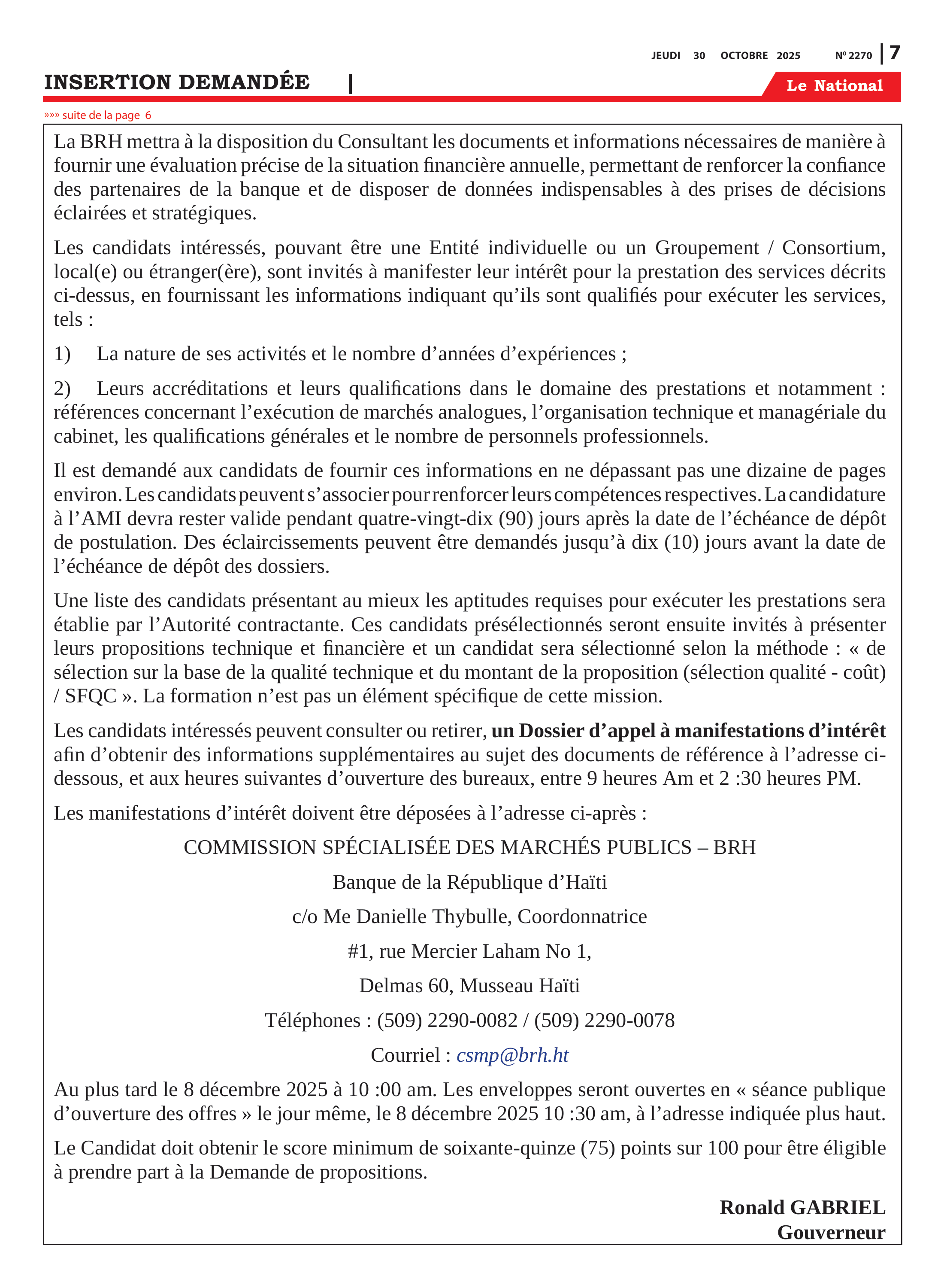 Page 7 de l'édition 2270