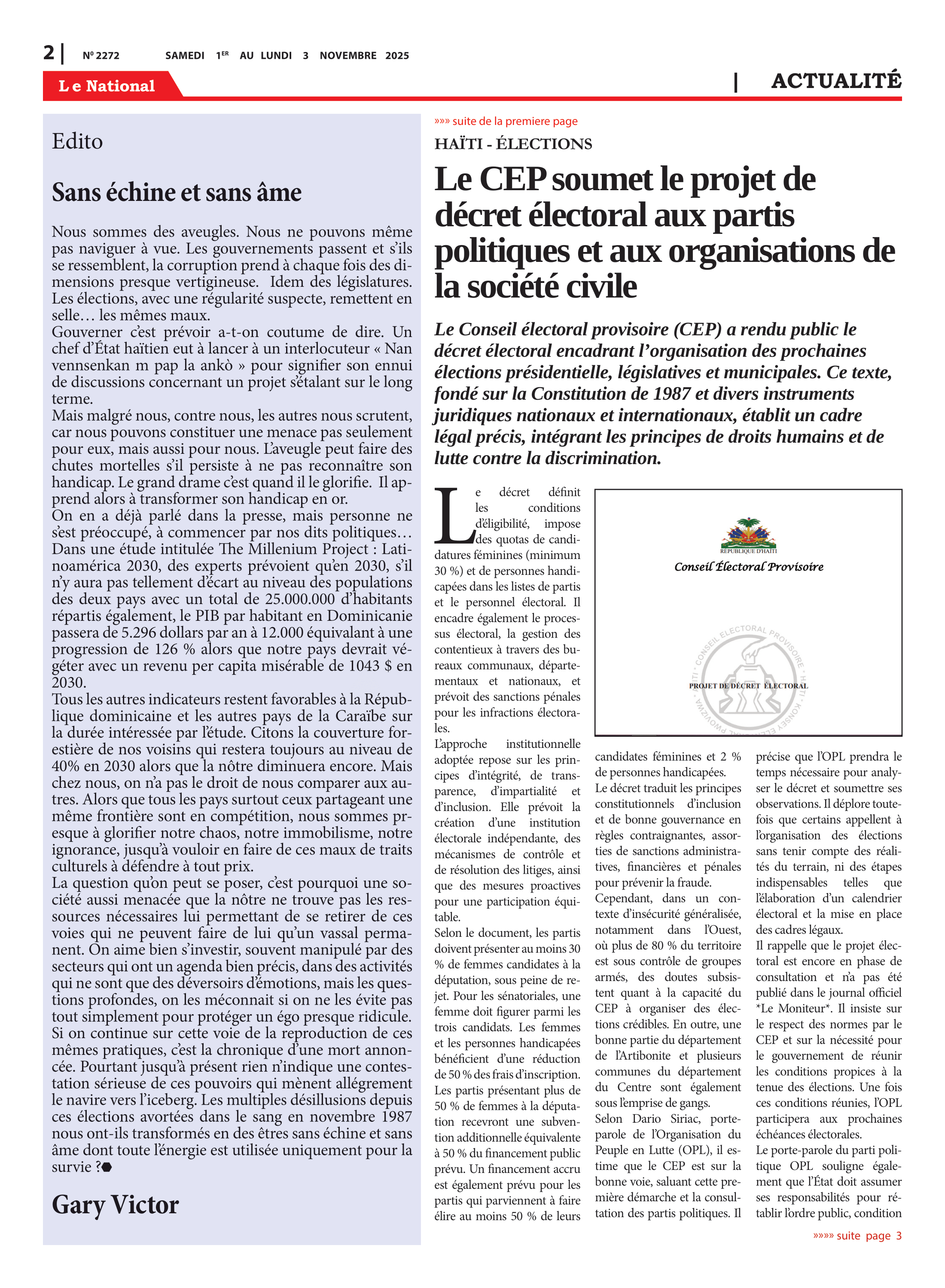 Page 2 de l'édition 2272