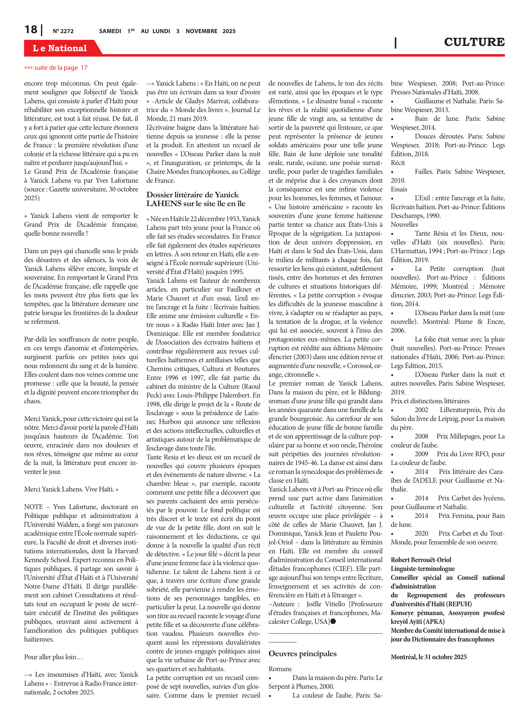 Page 18 de l'édition 2272