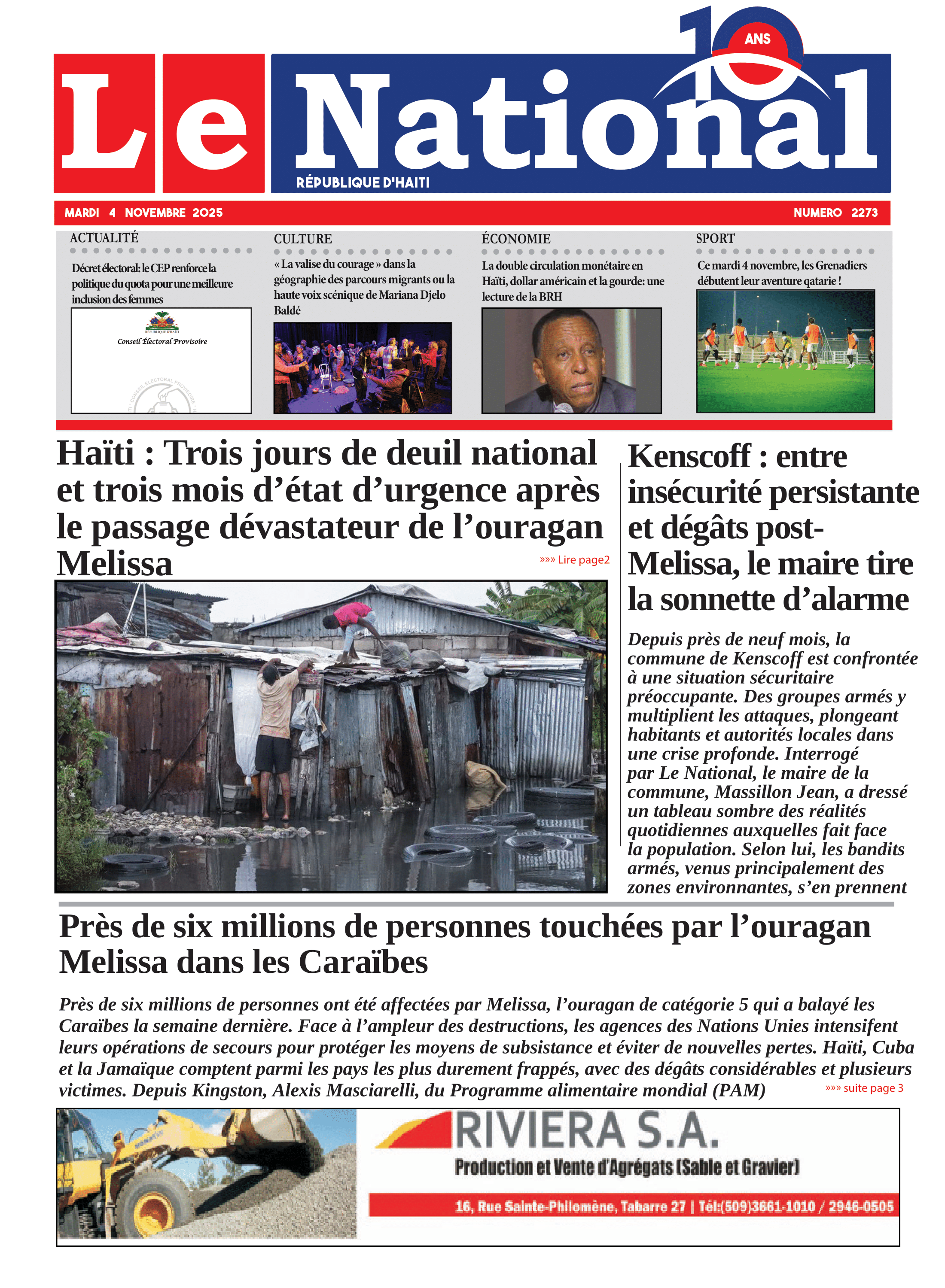 Page 1 de l'édition 2273