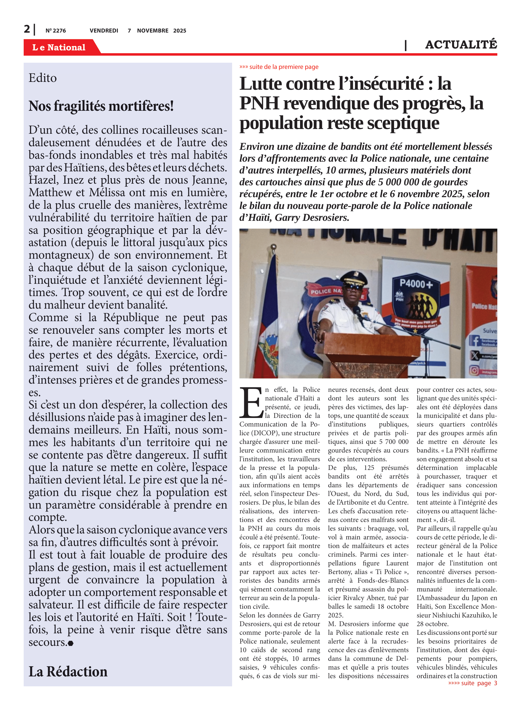 Page 2 de l'édition 2276