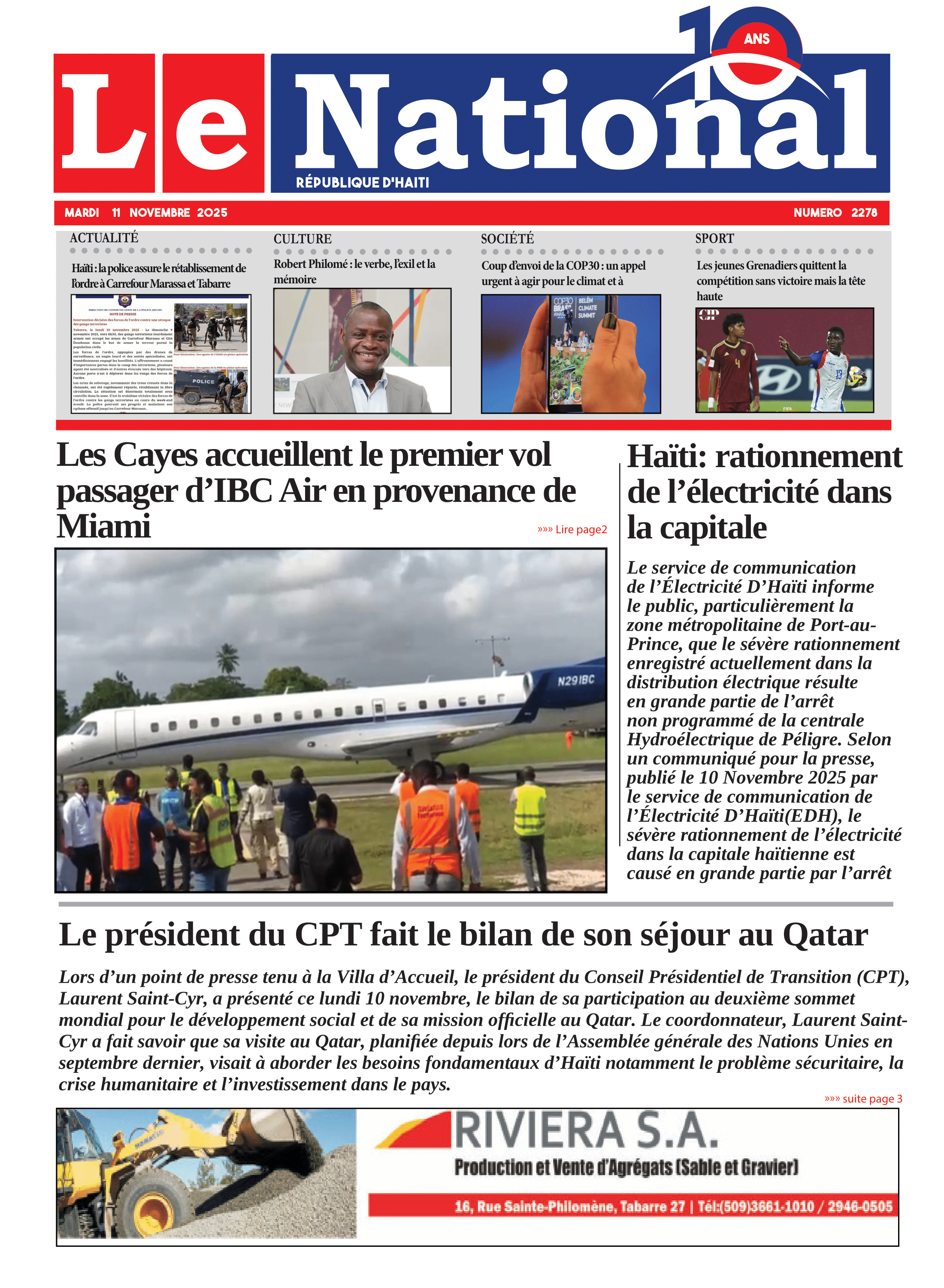 Page 1 de l'édition 2278