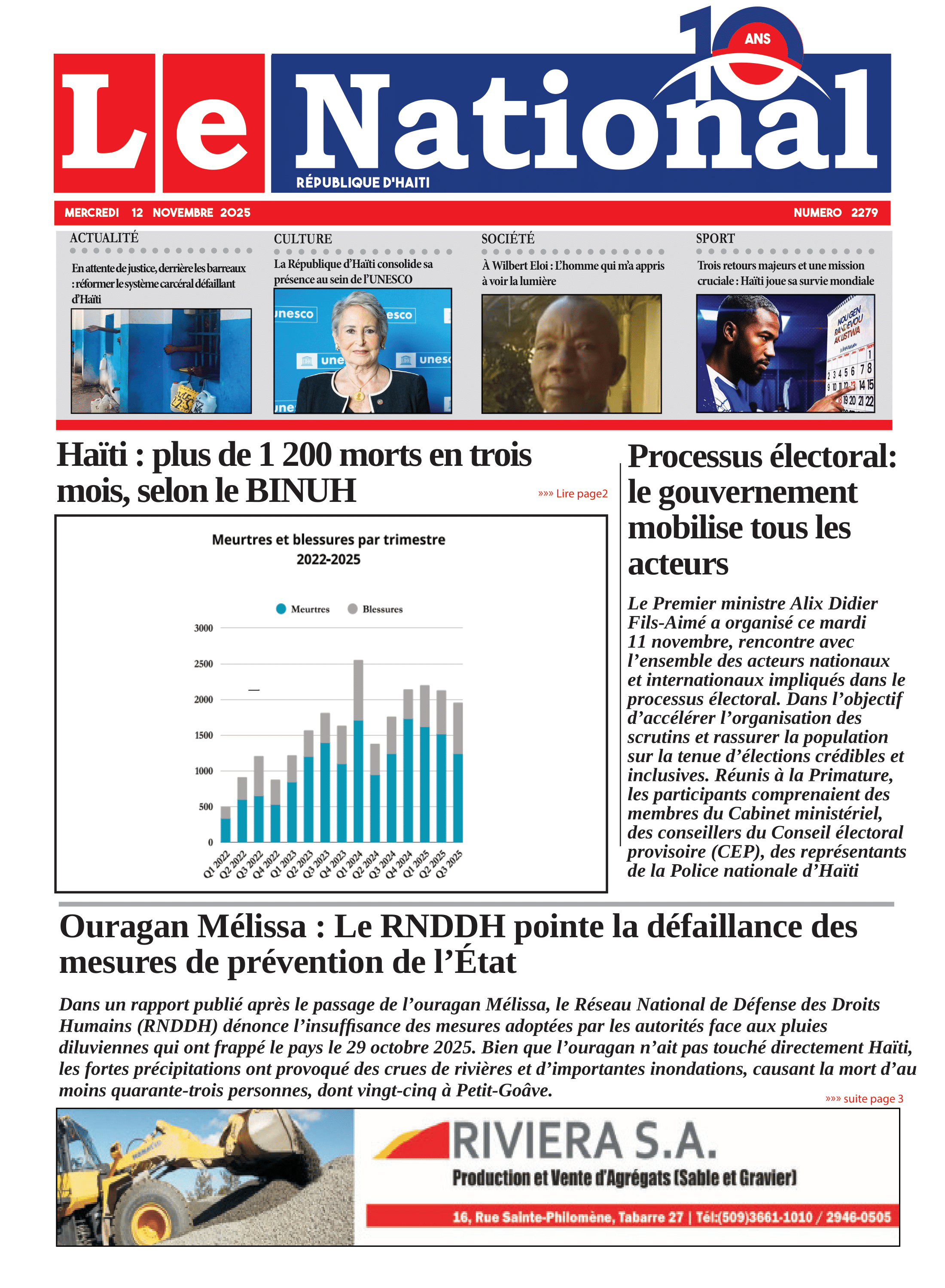 Page 1 de l'édition 2279