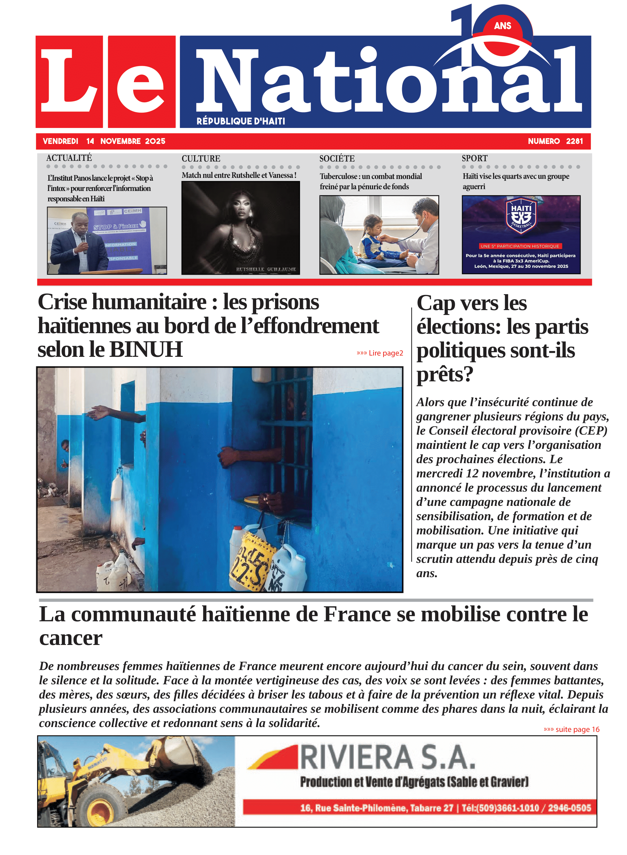 Page 1 de l'édition 2281