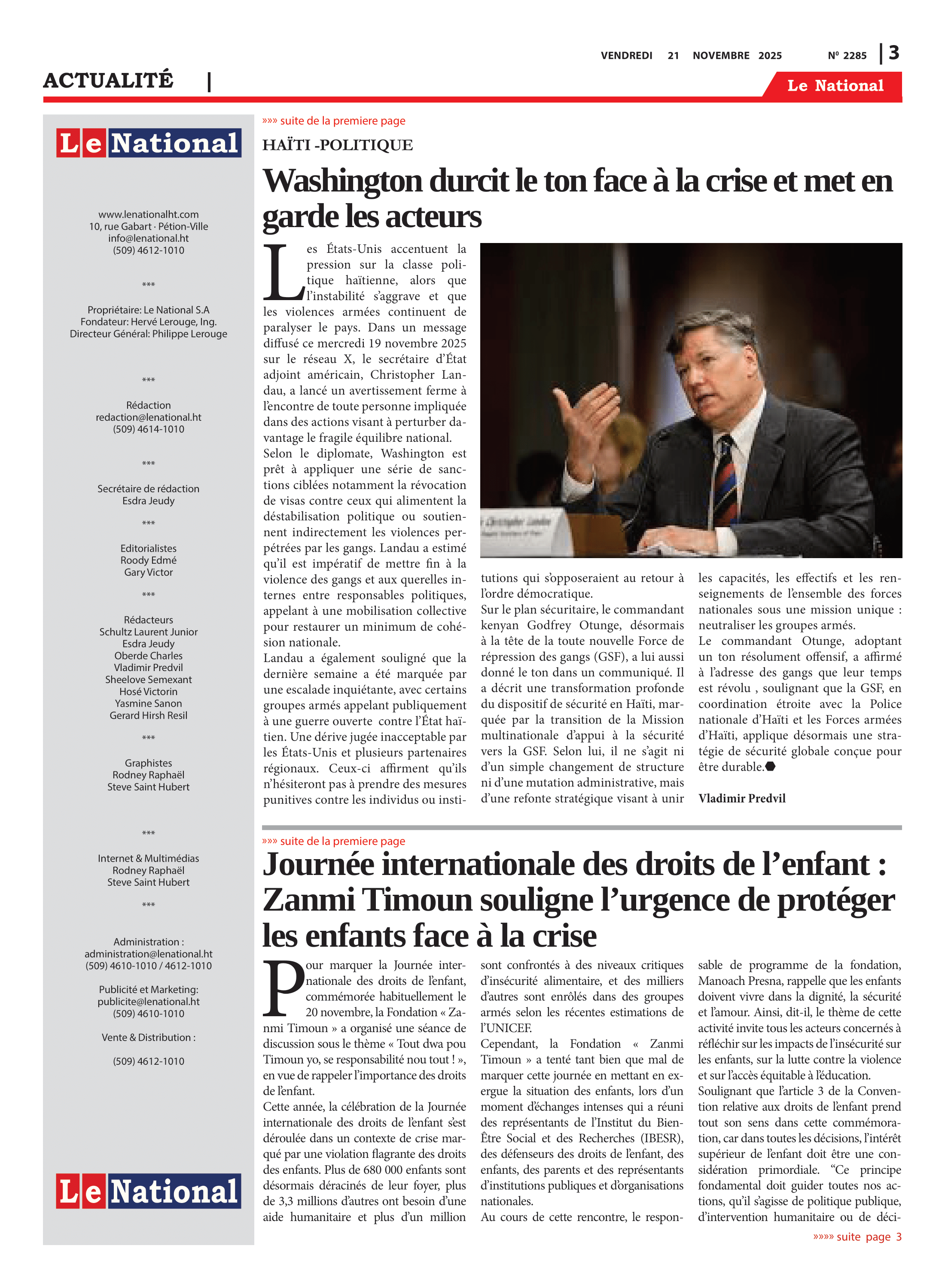 Page 3 de l'édition 2285