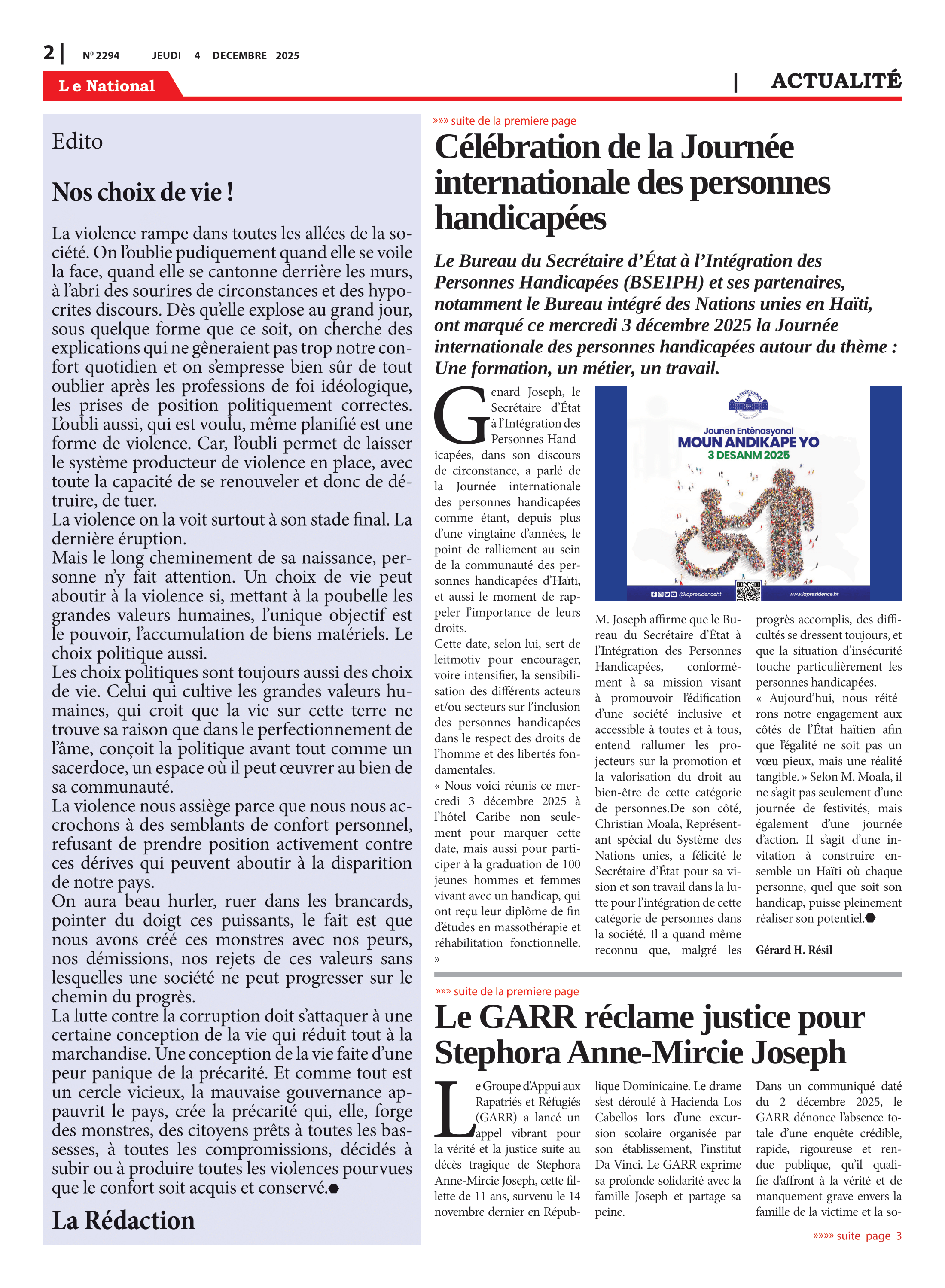 Page 2 de l'édition 2294