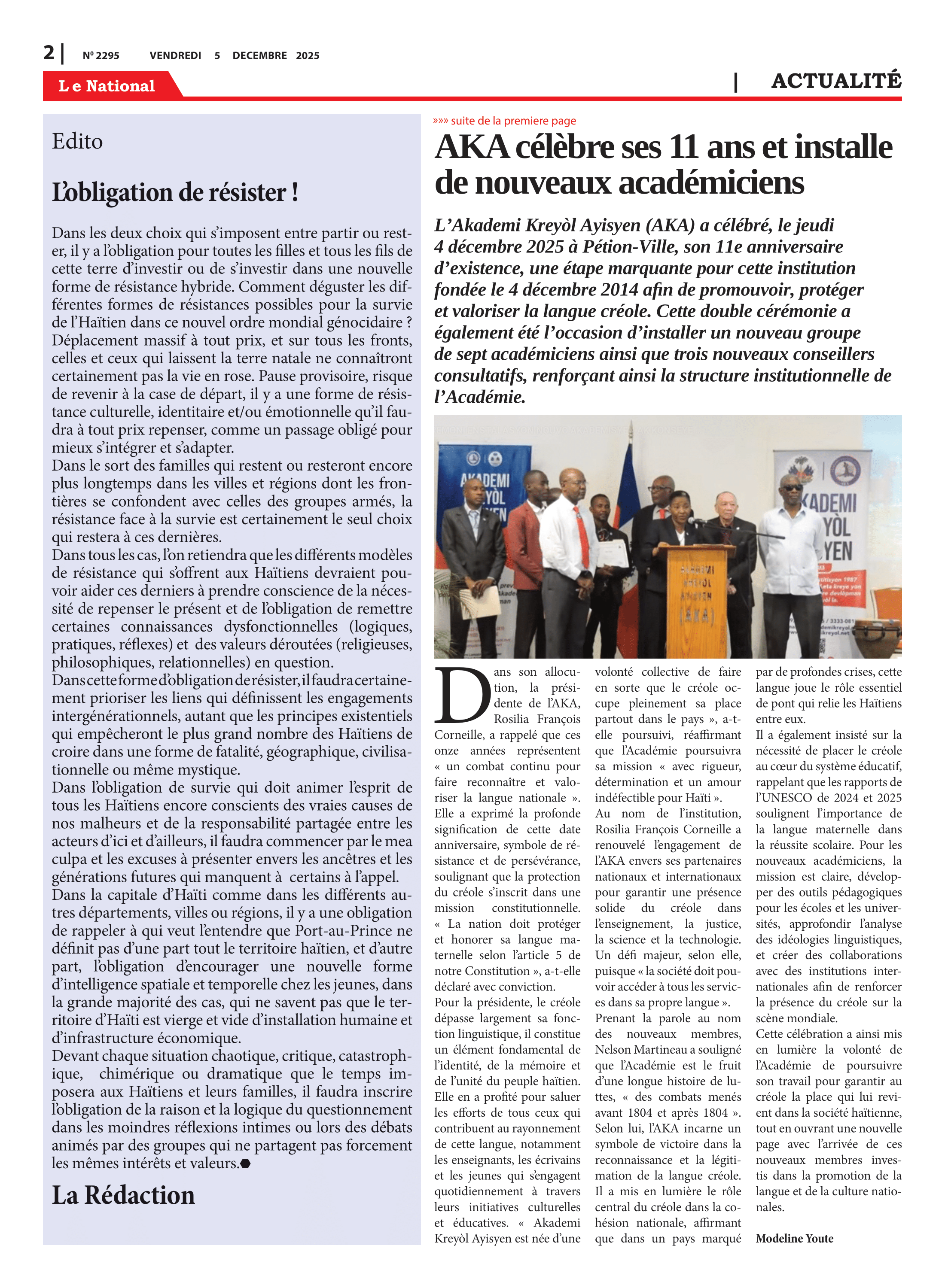 Page 2 de l'édition 2295